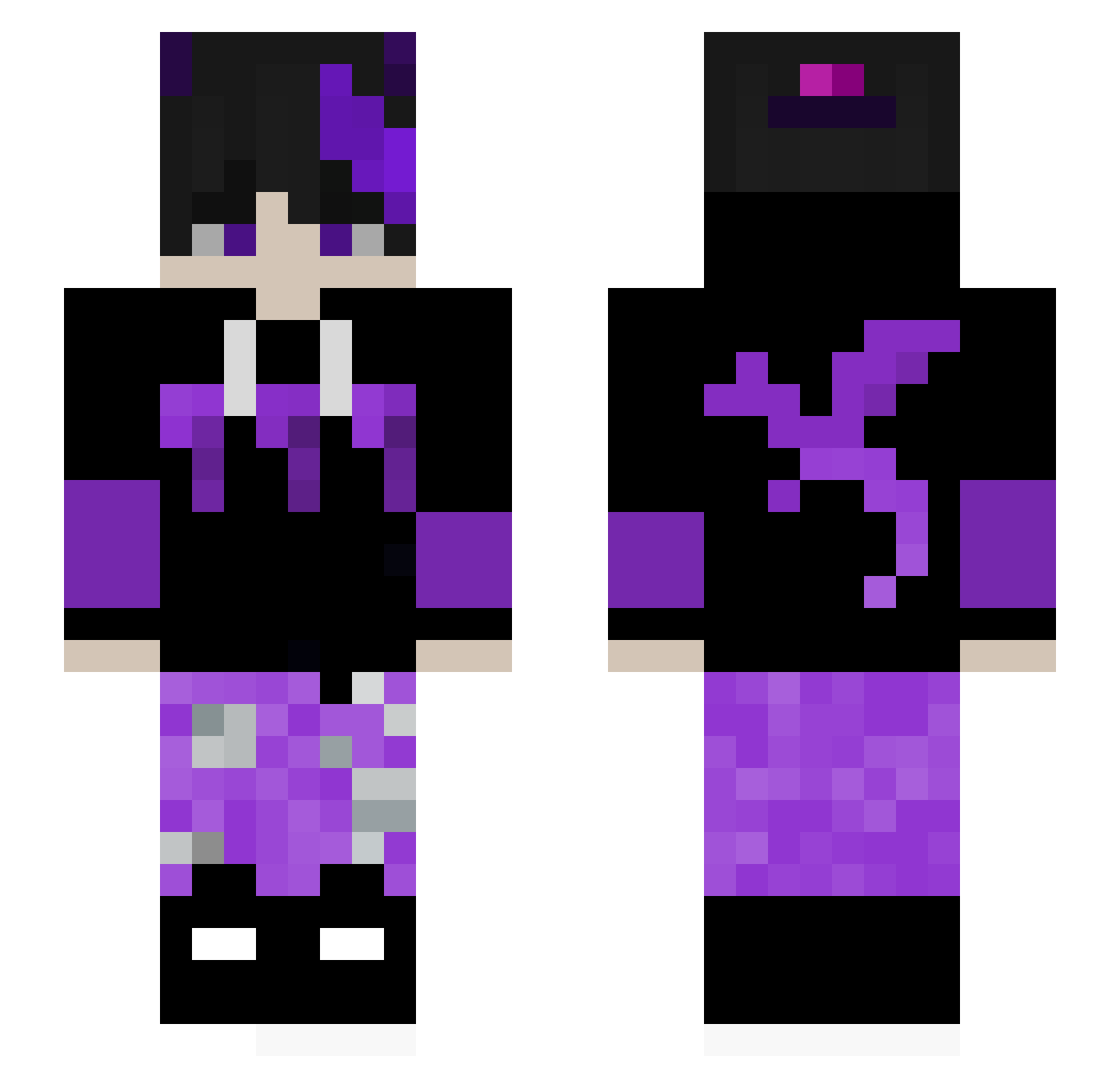 Snoify Minecraft skin, front and back view
