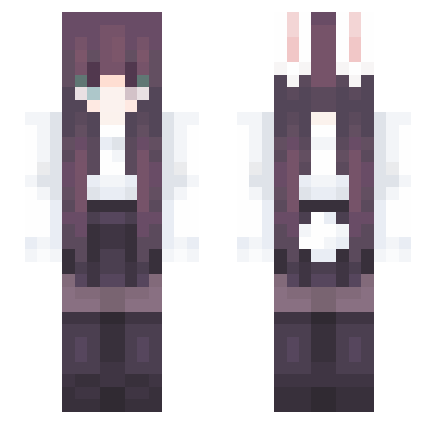 karaiiuwu Minecraft skin, front and back view