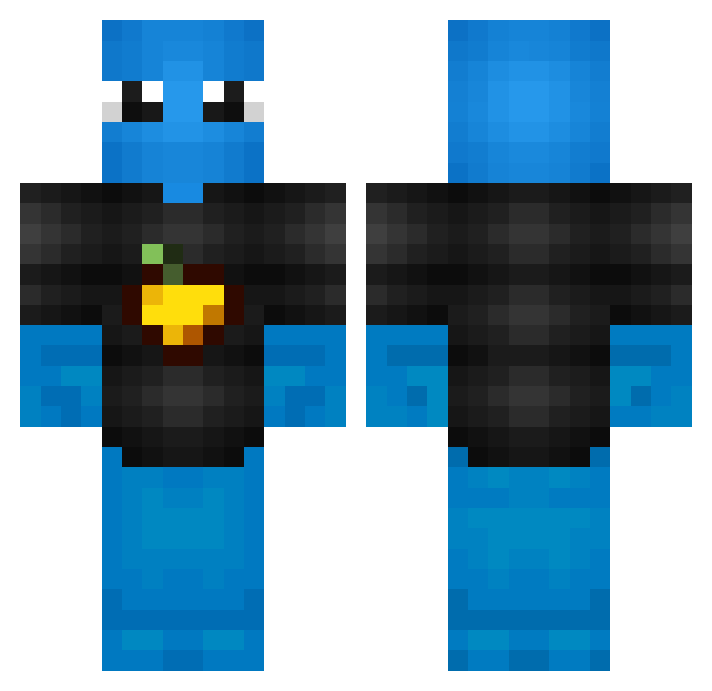 k0xZala Minecraft skin, front and back view