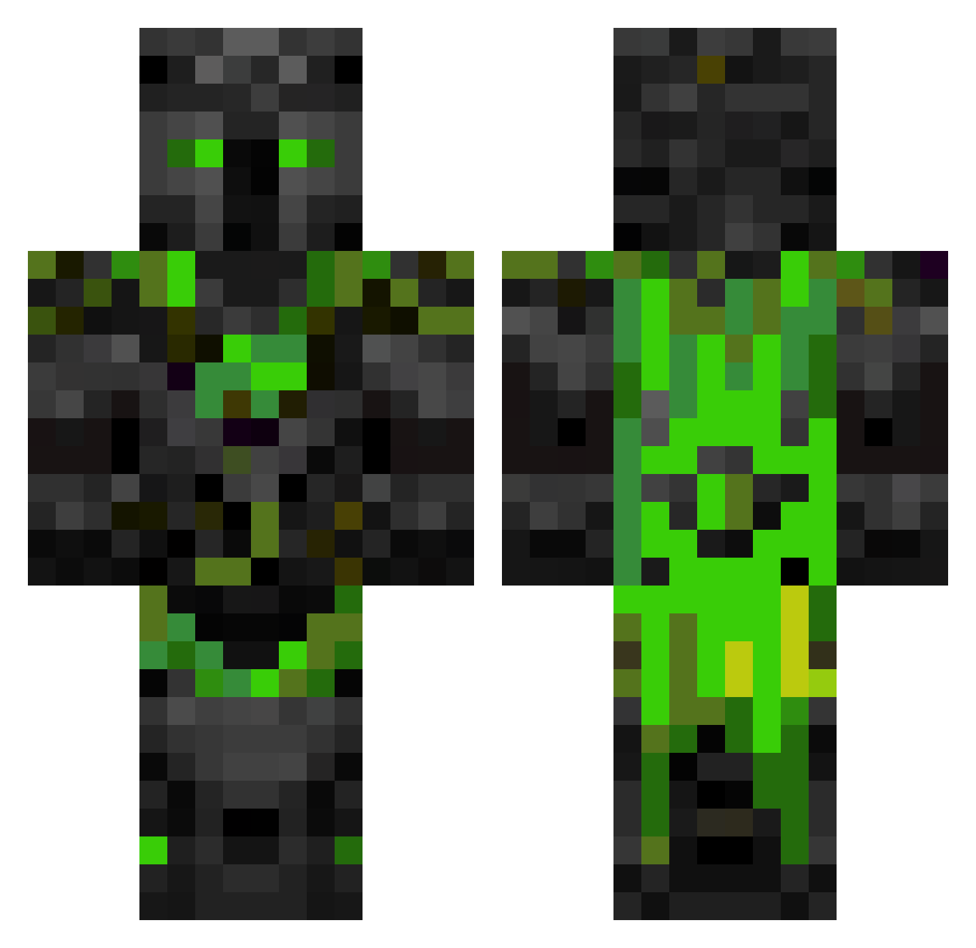 itsYougy Minecraft skin, front and back view