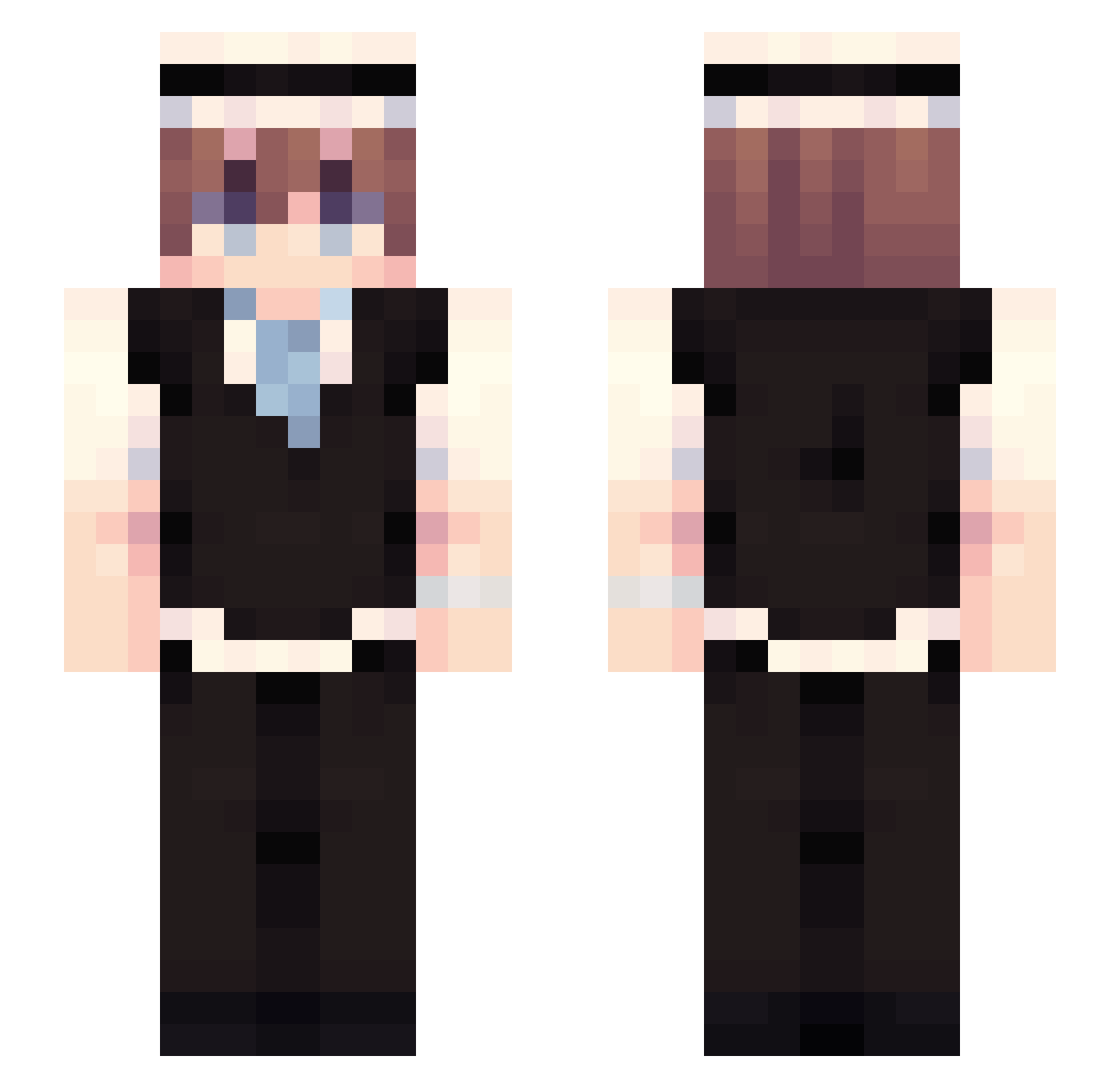 Pixfilzz Minecraft skin, front and back view