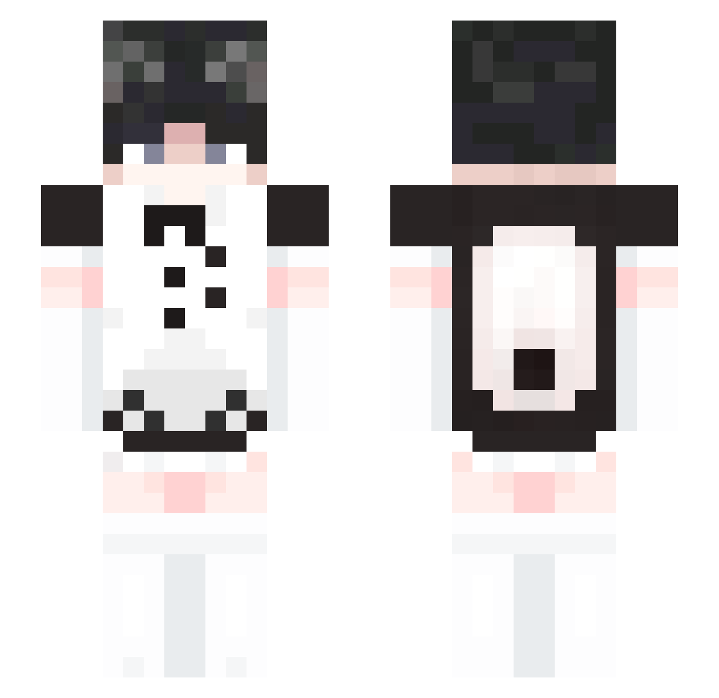 EzraLMAO Minecraft skin, front and back view