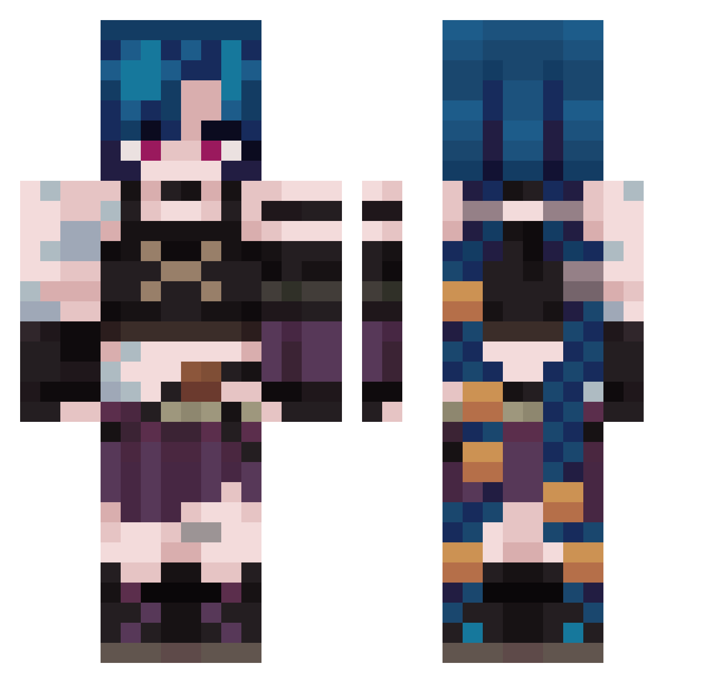 alphanteo Minecraft skin, front and back view