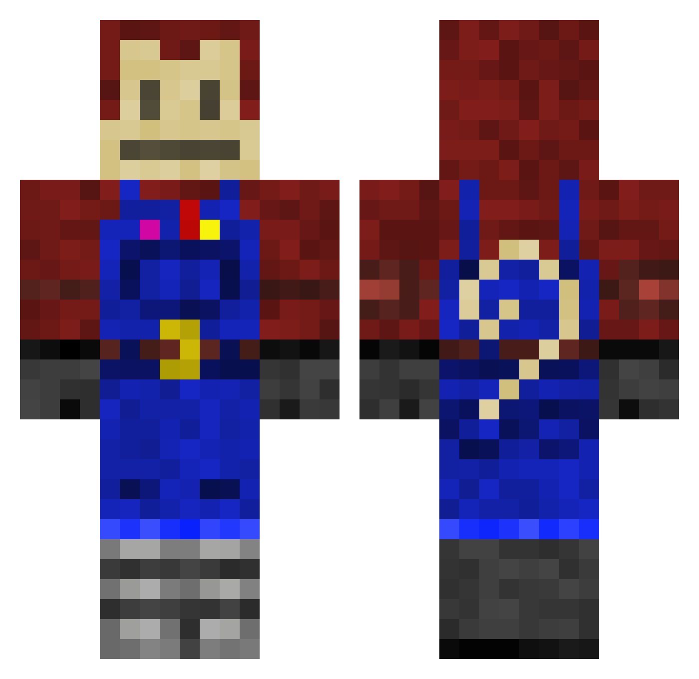 SirMnkyChaser Minecraft skin, front and back view