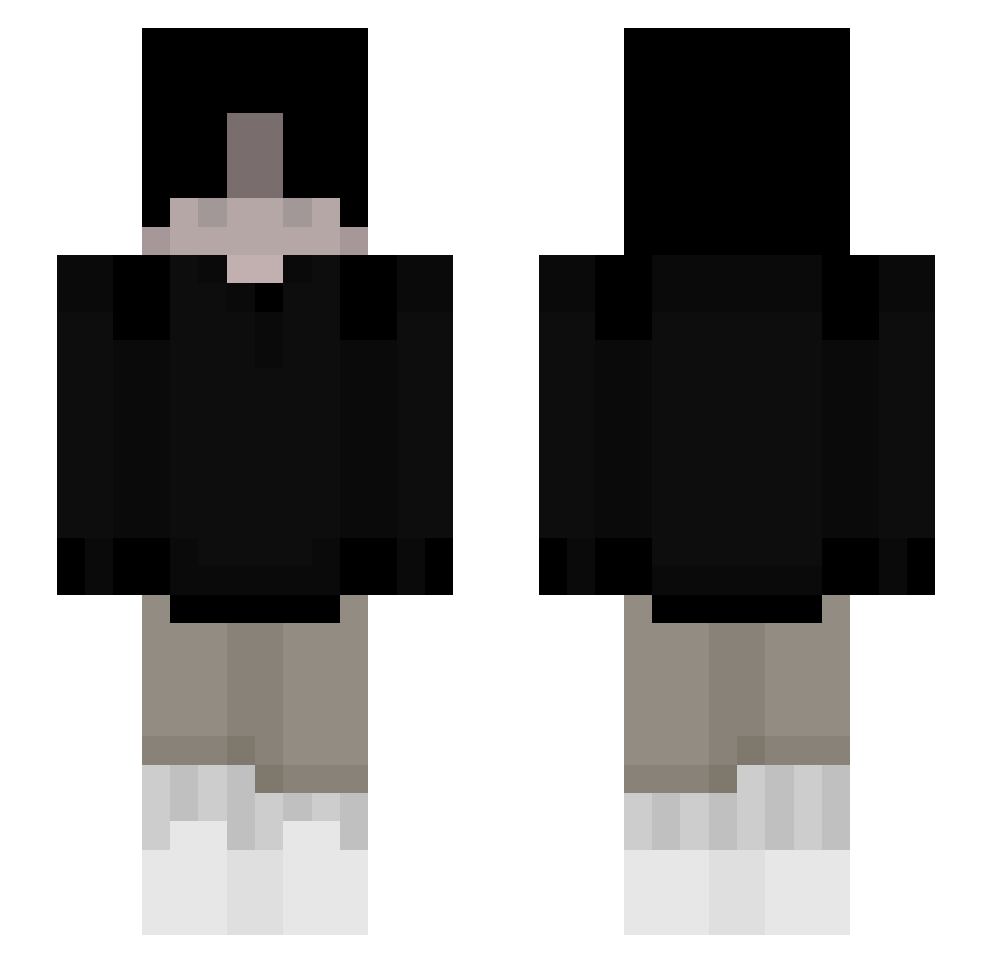 unhot Minecraft skin, front and back view