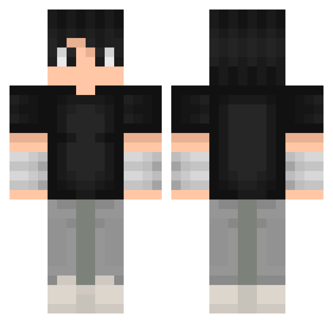 GodaNBr Minecraft skin, front and back view