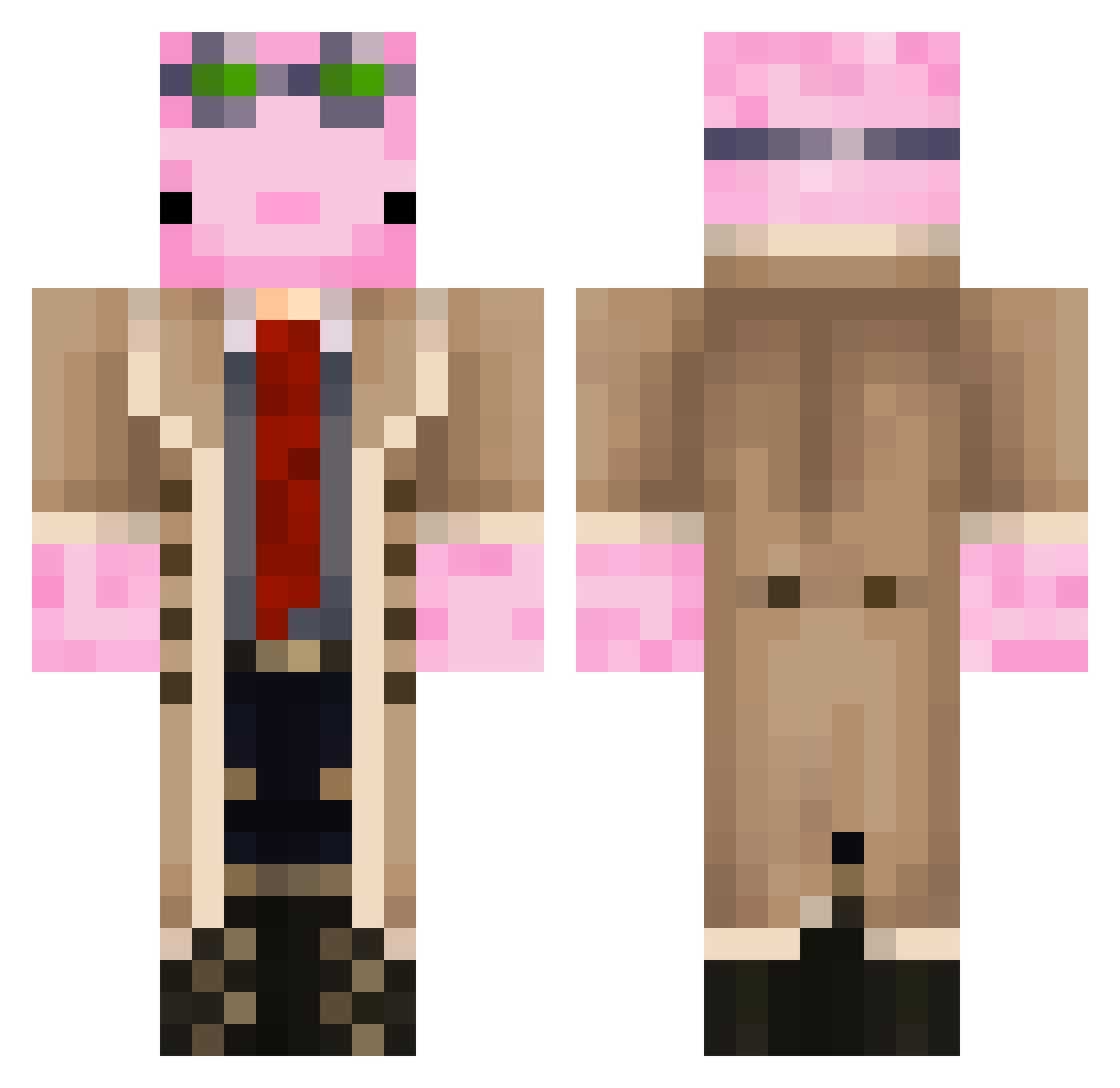 ShidWizard Minecraft skin, front and back view