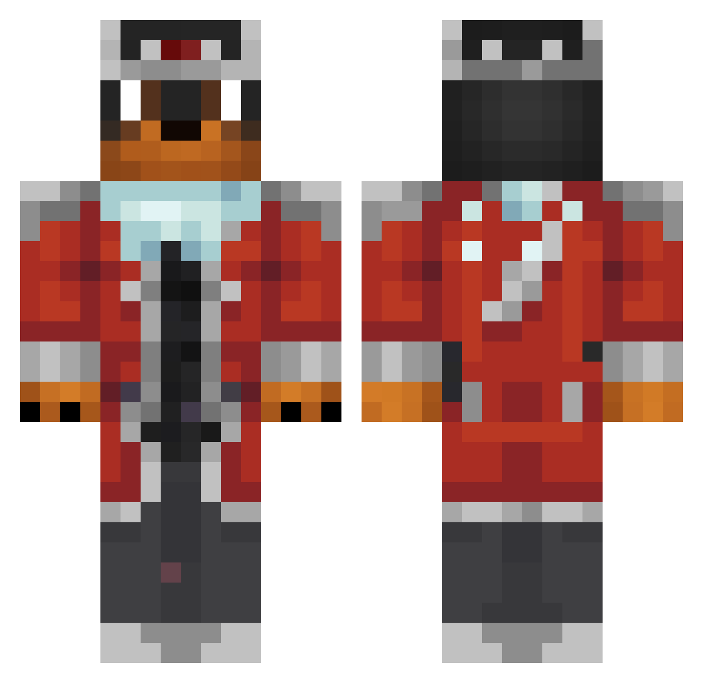 Loebas010 Minecraft skin, front and back view