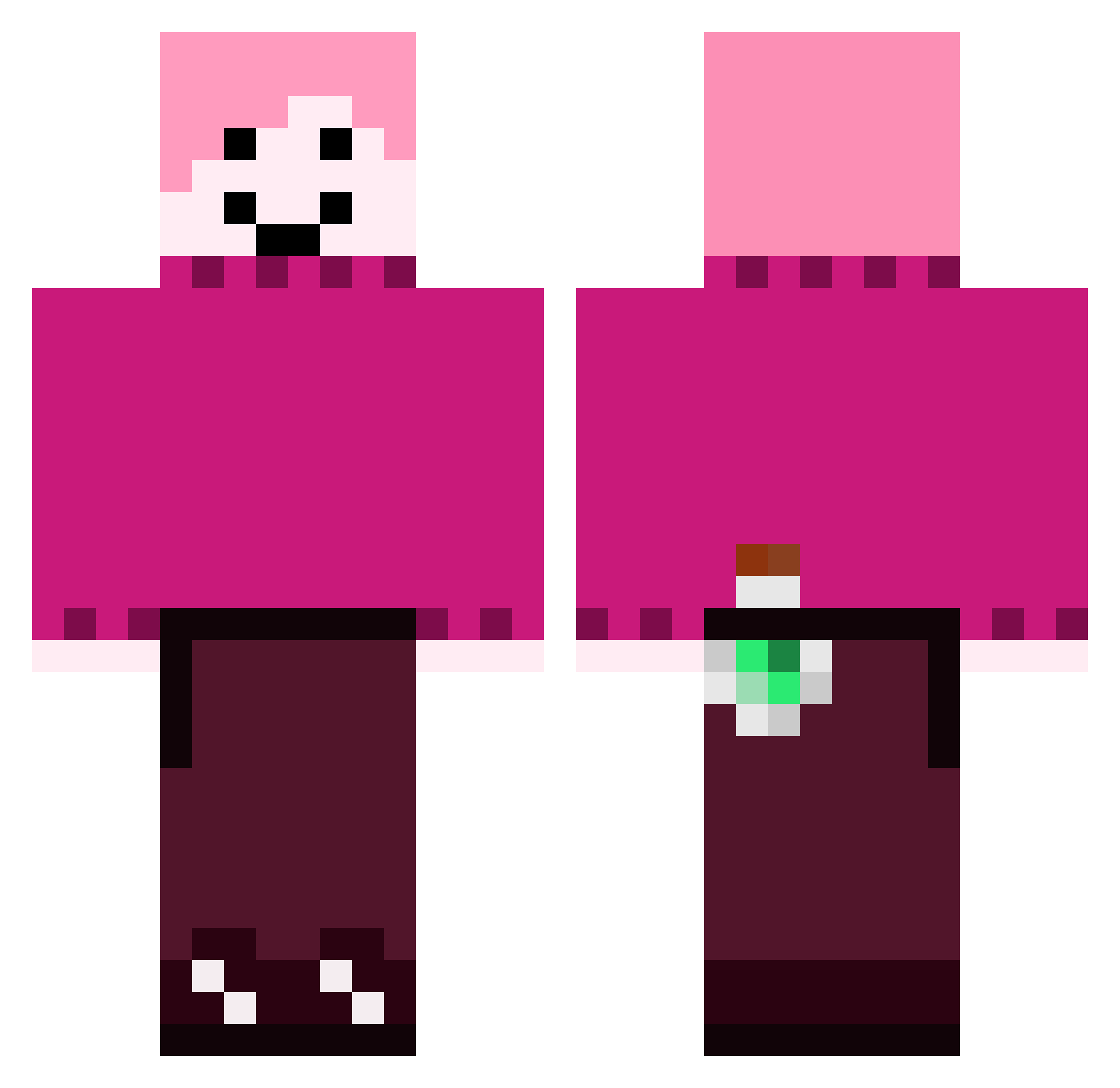 Drewings2D Minecraft skin, front and back view