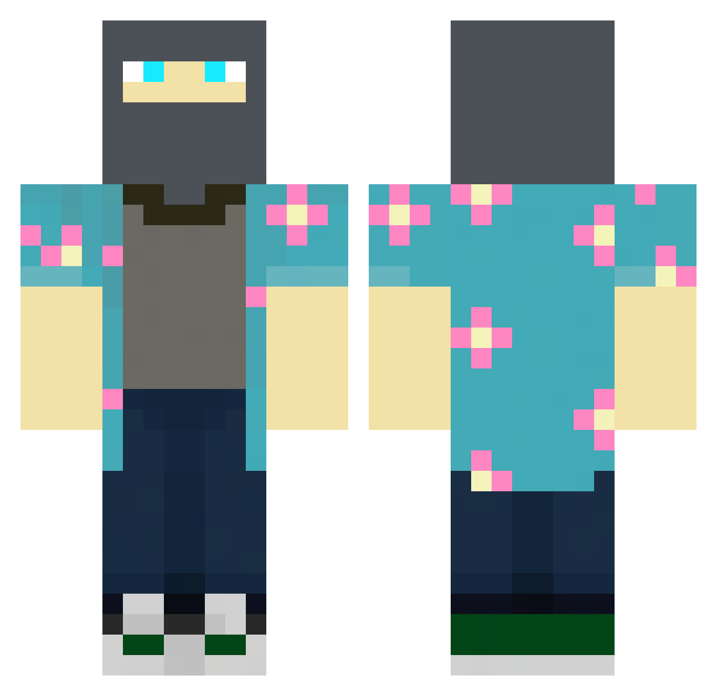 CubeOfConfusion Minecraft skin, front and back view