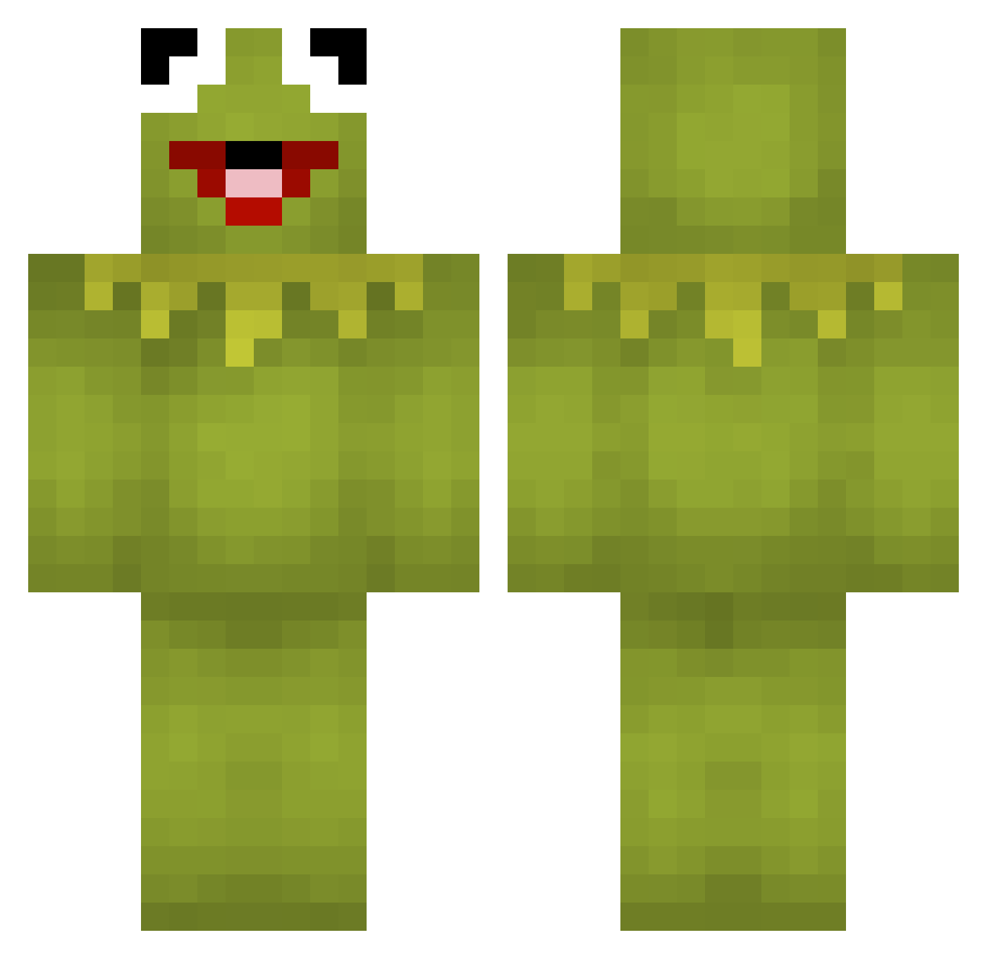 Xero2074 Minecraft skin, front and back view