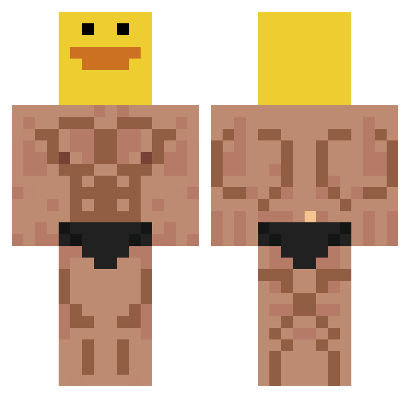 jhappy Minecraft skin, front and back view