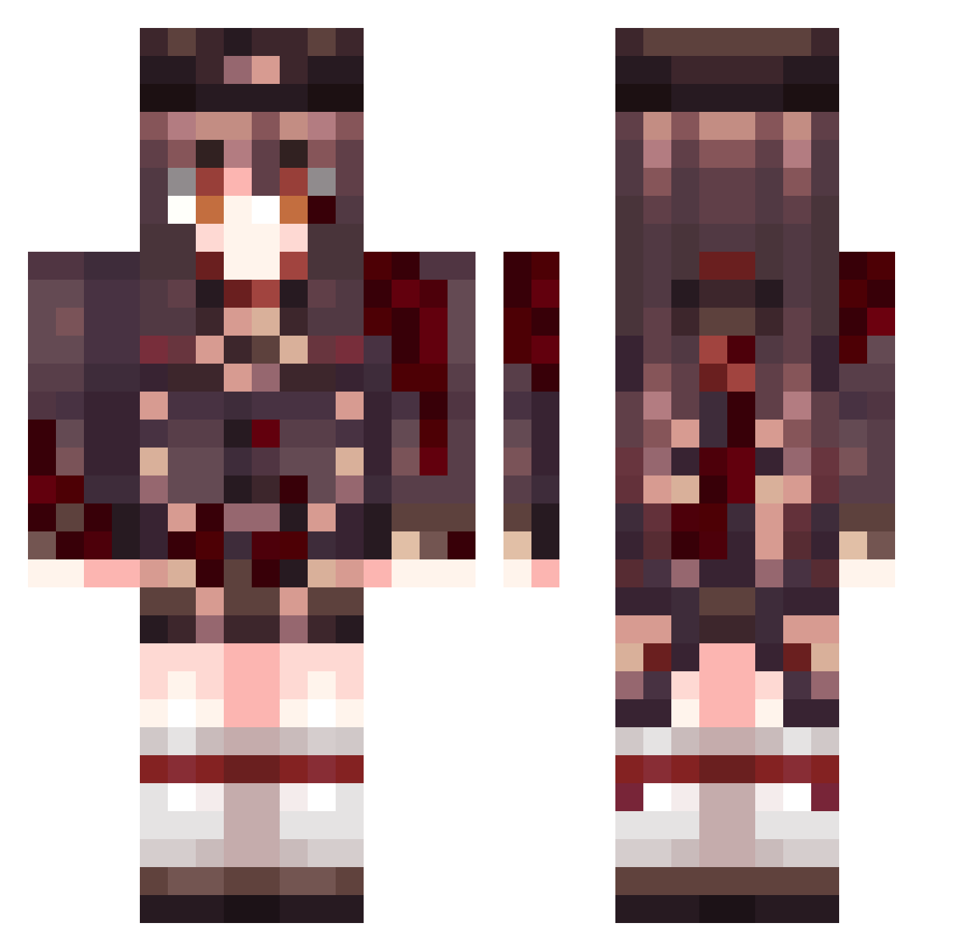Atleast10124 Minecraft skin, front and back view
