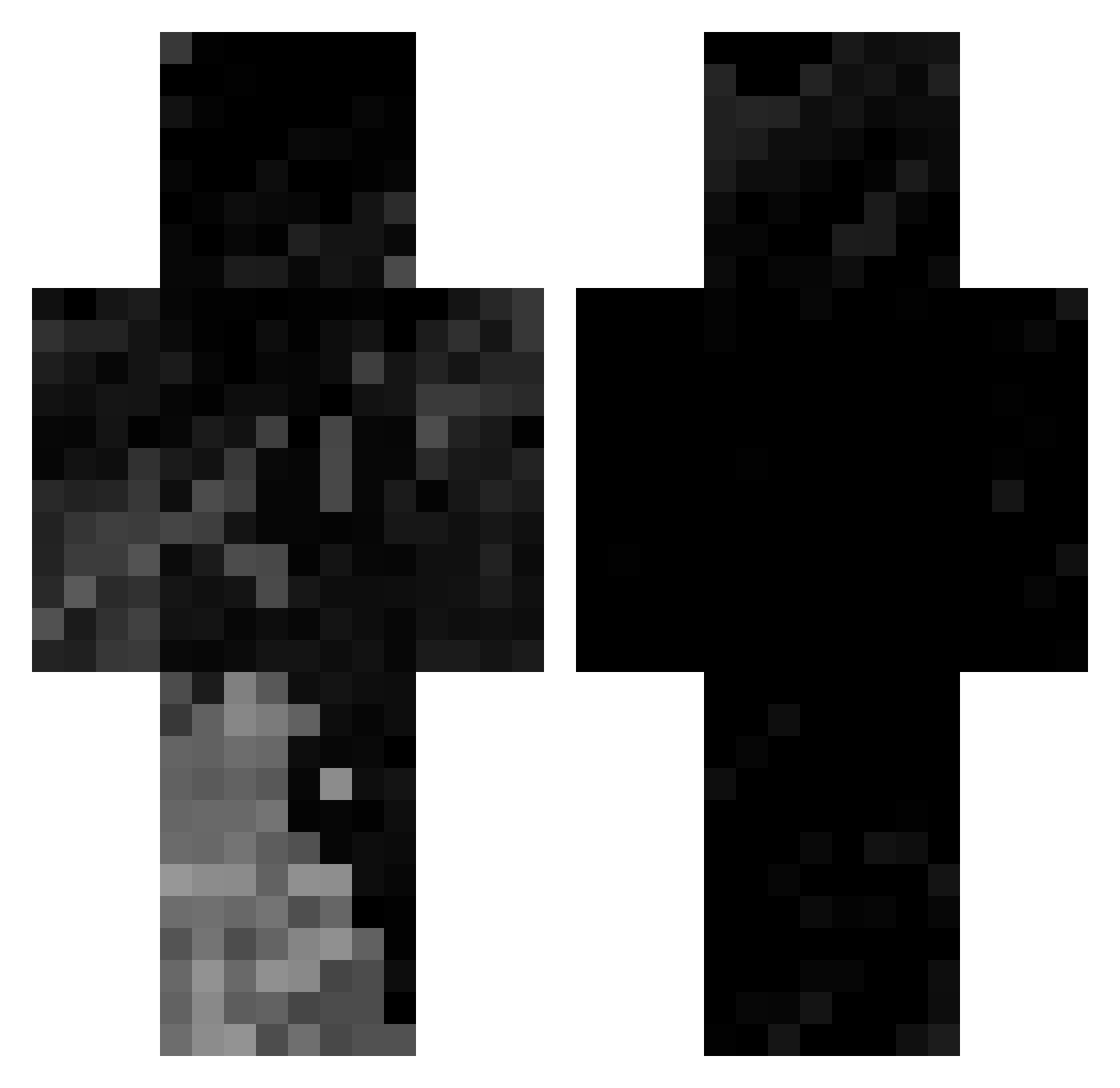 zzmythical Minecraft skin, front and back view