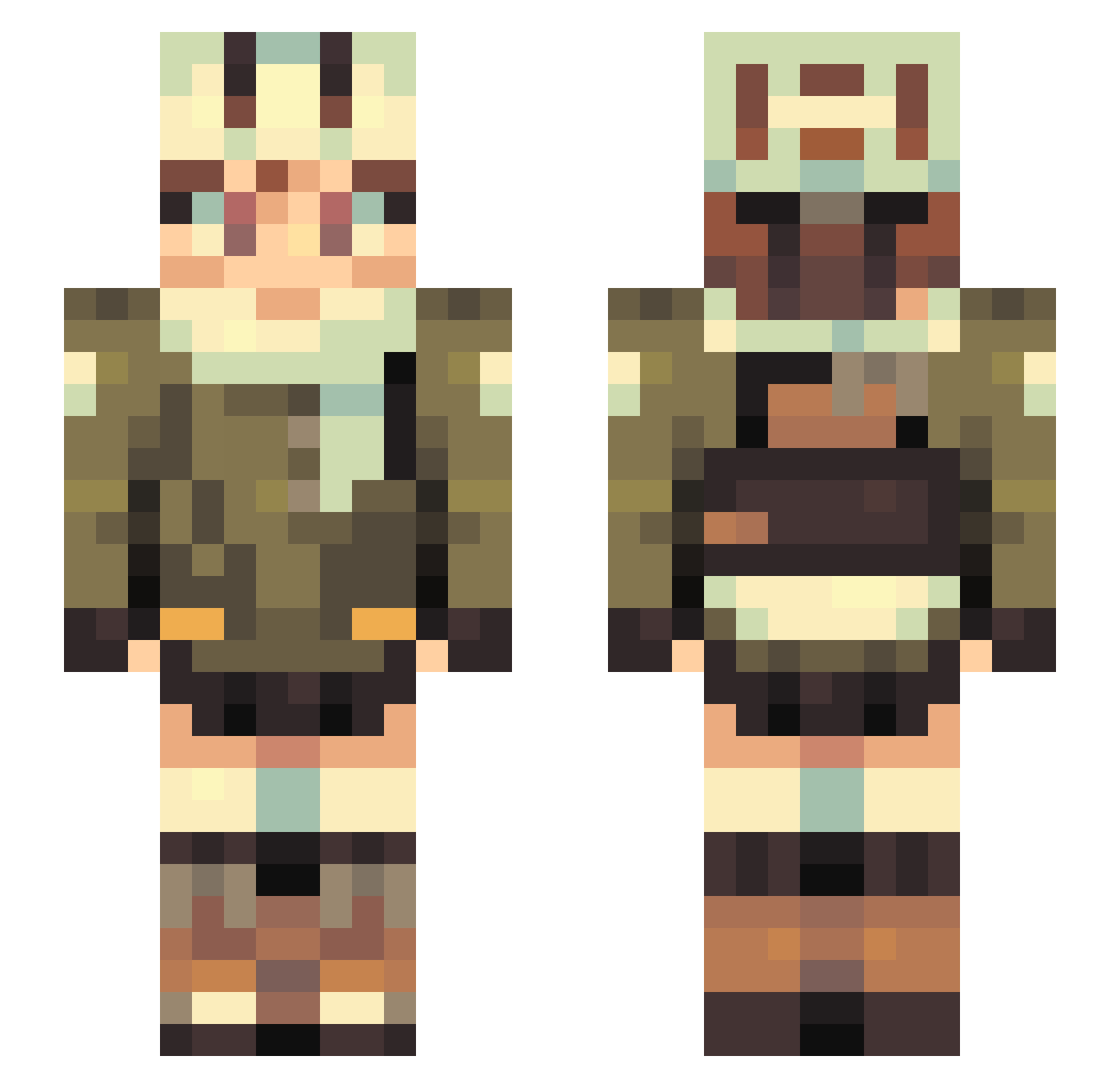 Xomina16 Minecraft skin, front and back view