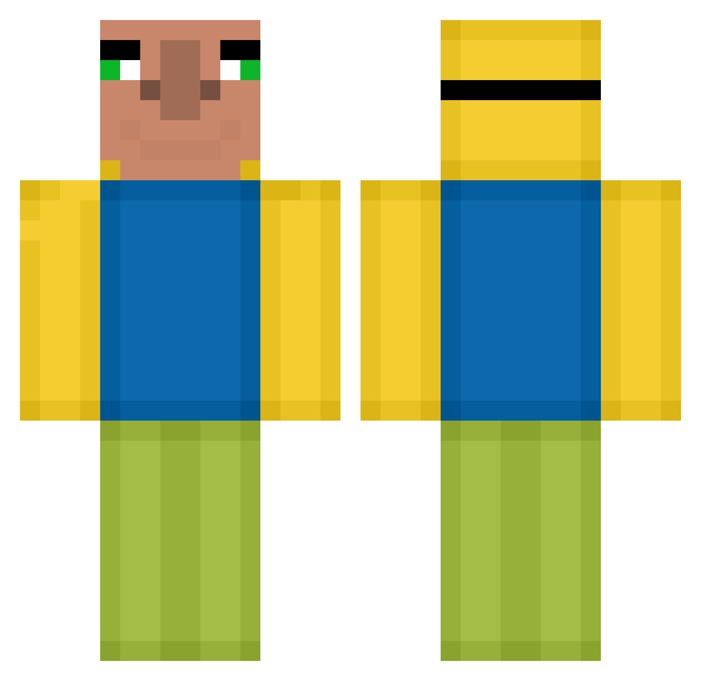 Scholle20 Minecraft skin, front and back view