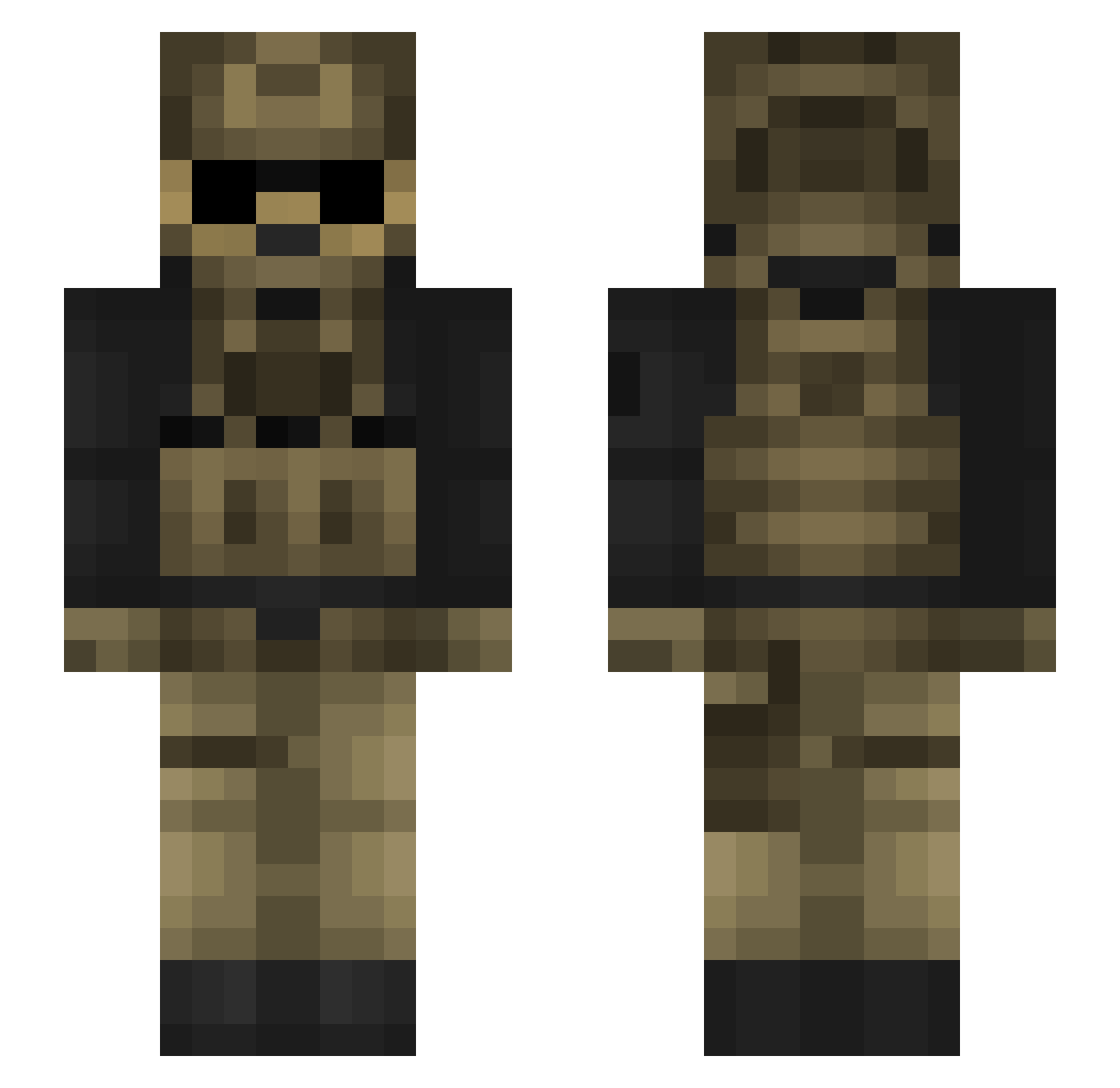 ValkyCorella Minecraft skin, front and back view