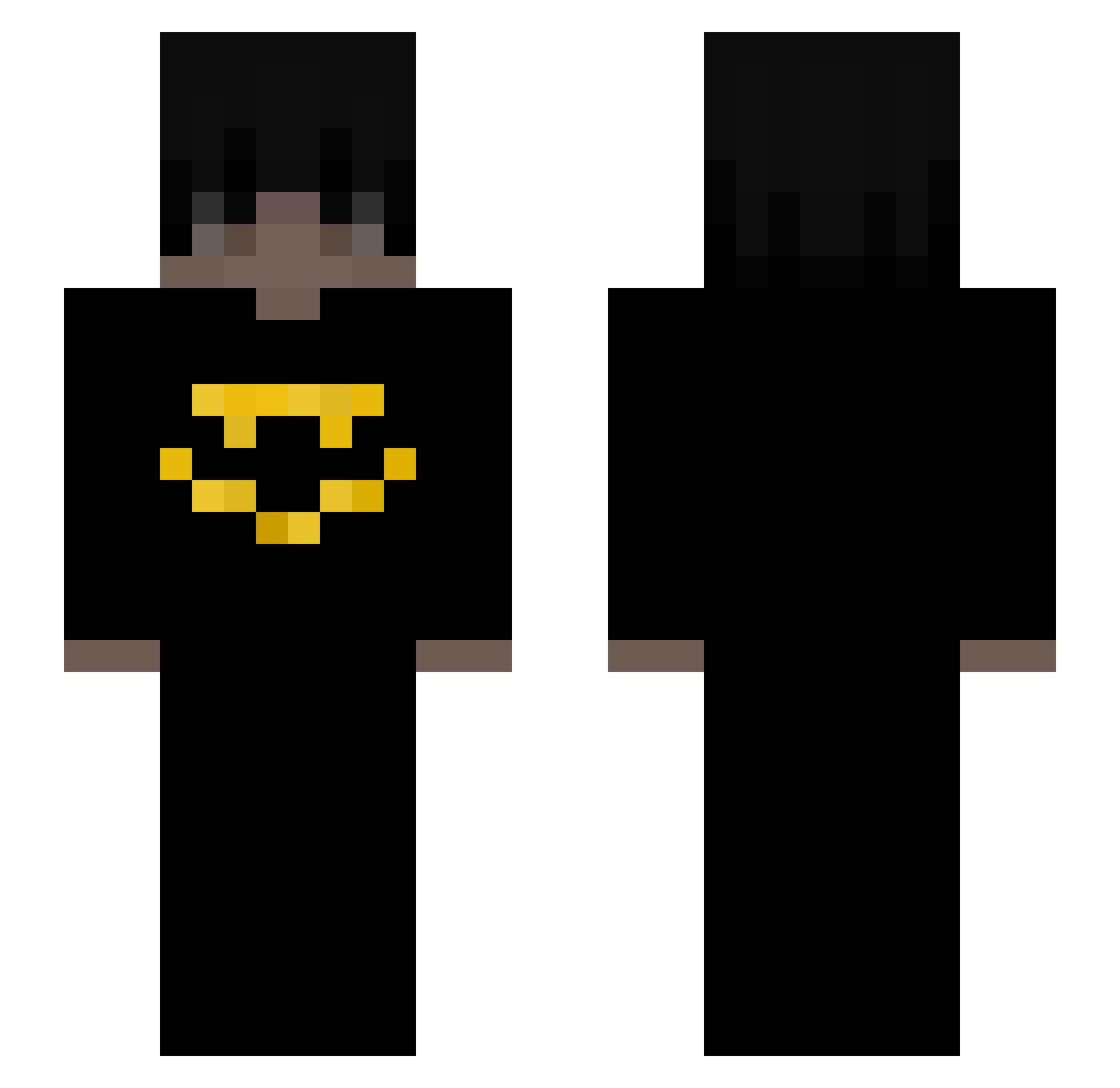 qakalol Minecraft skin, front and back view