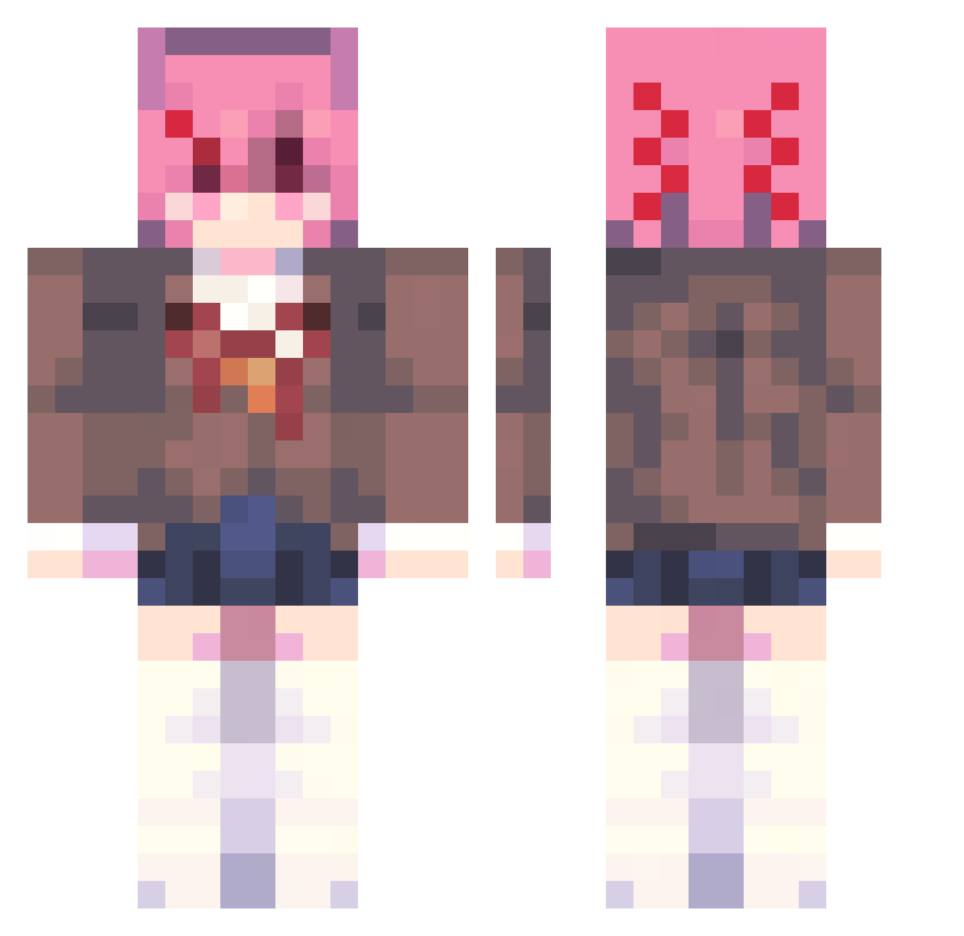 ThisIsAnEnderPea Minecraft skin, front and back view