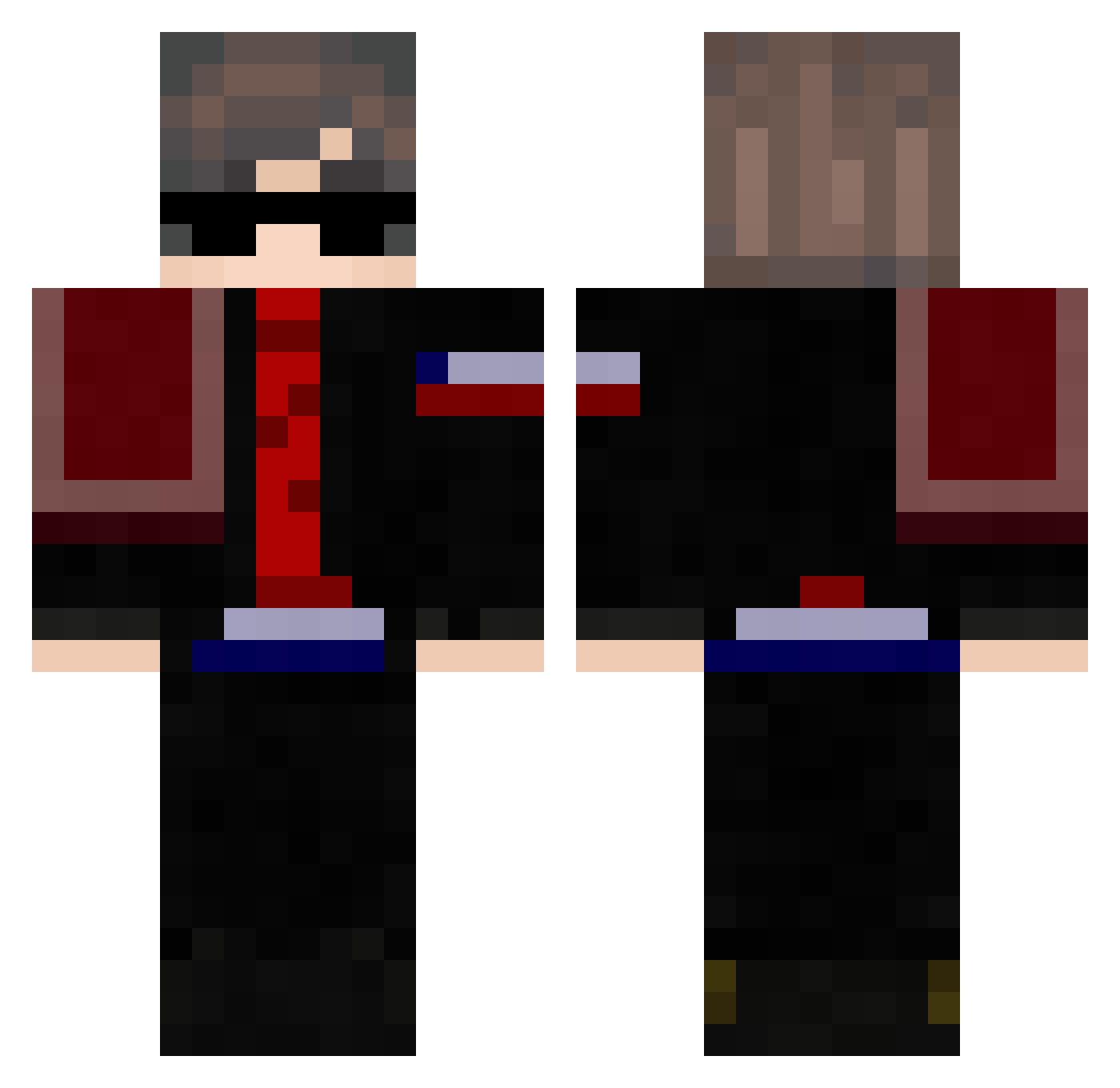 StormyOH Minecraft skin, front and back view