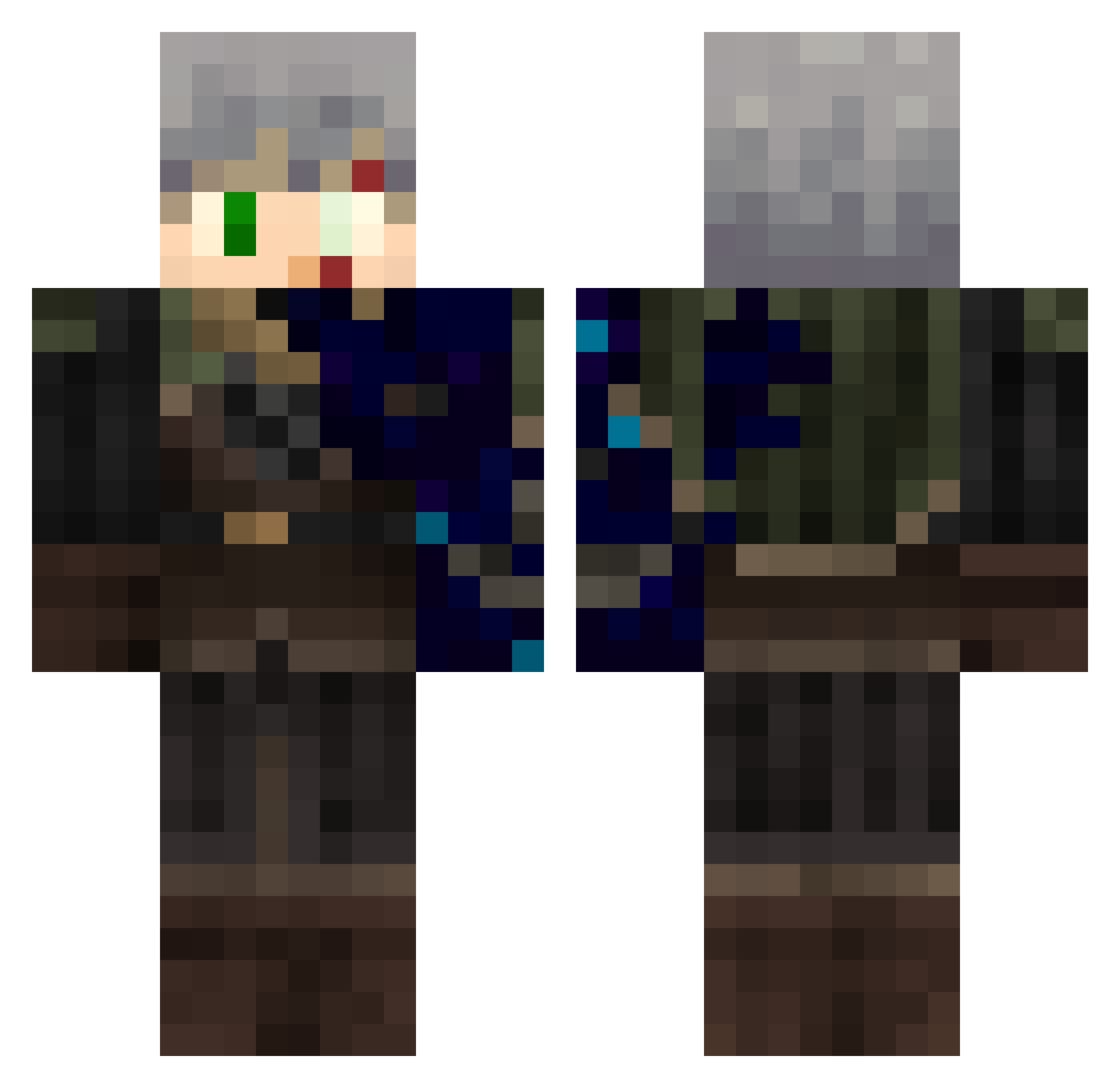 Slermchik Minecraft skin, front and back view