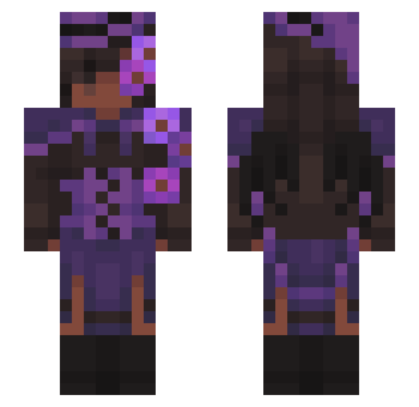 esculentus Minecraft skin, front and back view