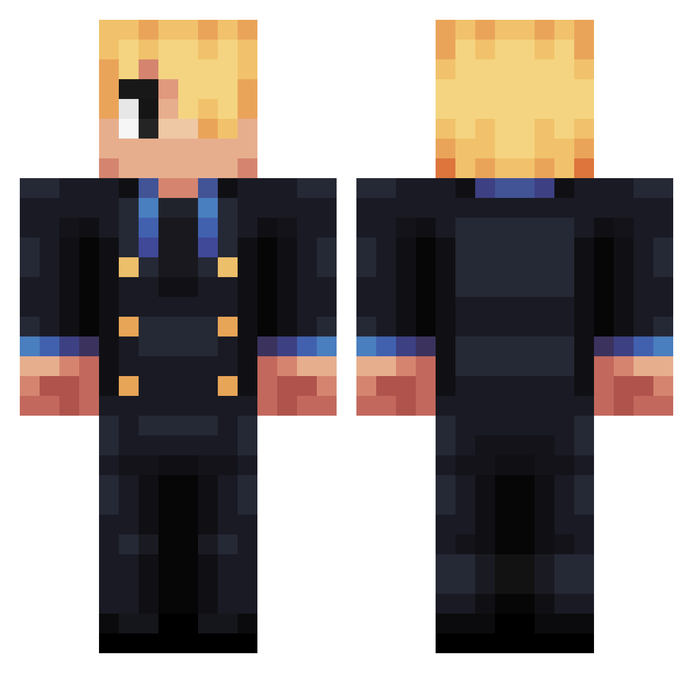 APB1234 Minecraft skin, front and back view