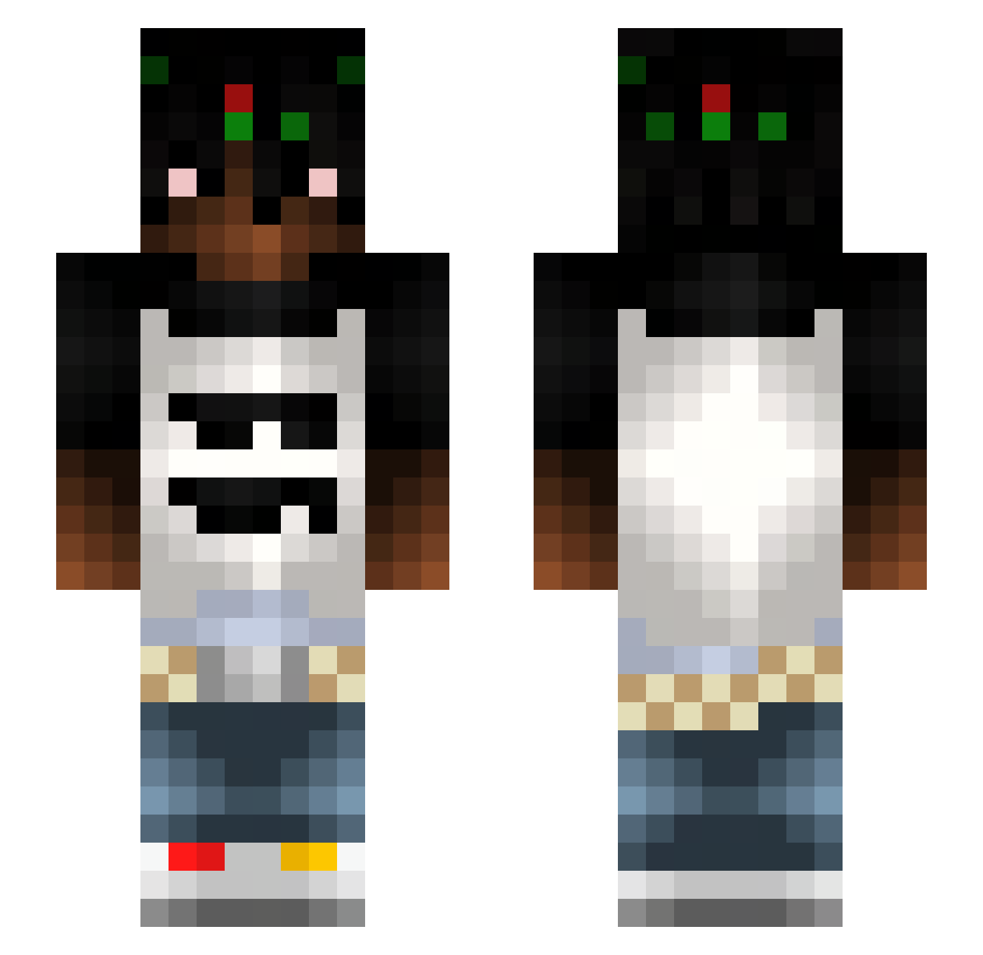 gurtyourt Minecraft skin, front and back view