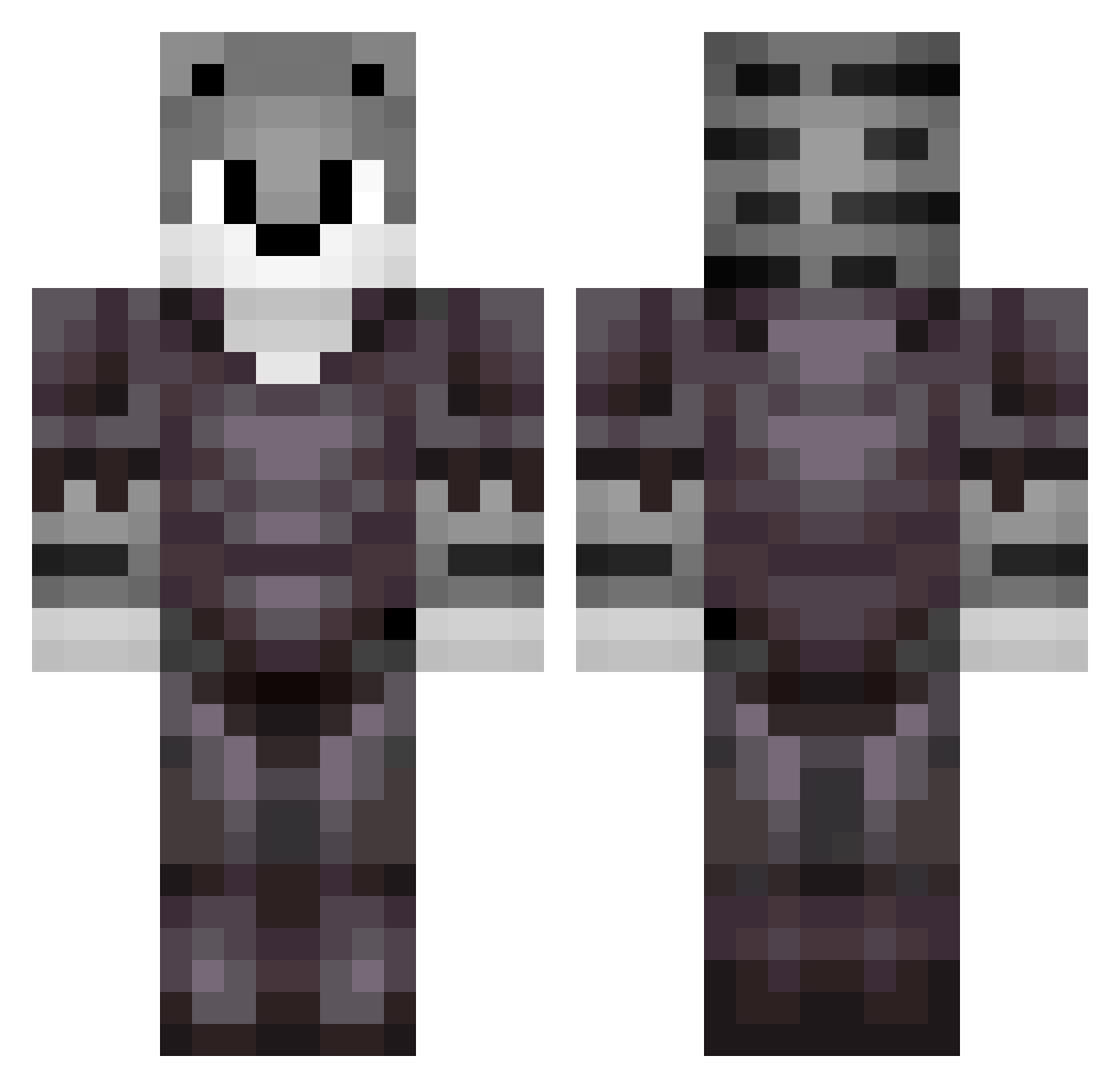 Tigiest Minecraft skin, front and back view