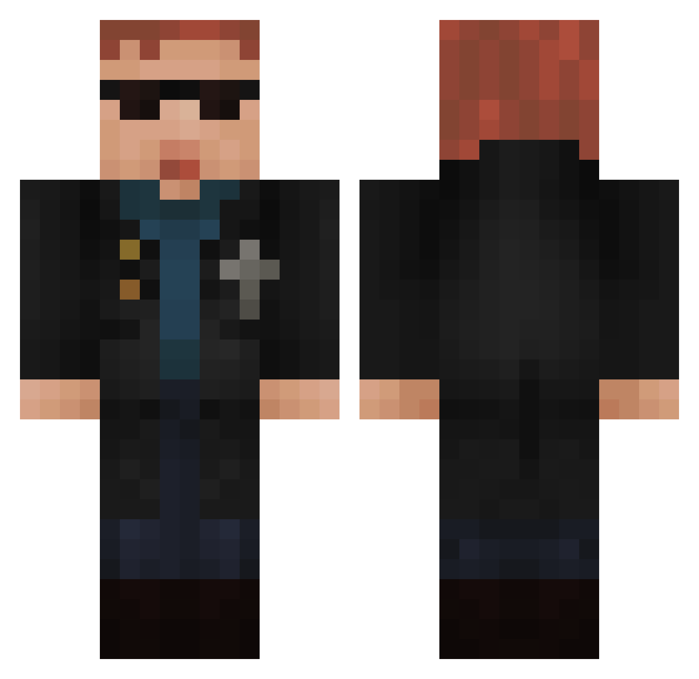 Kyreko Minecraft skin, front and back view