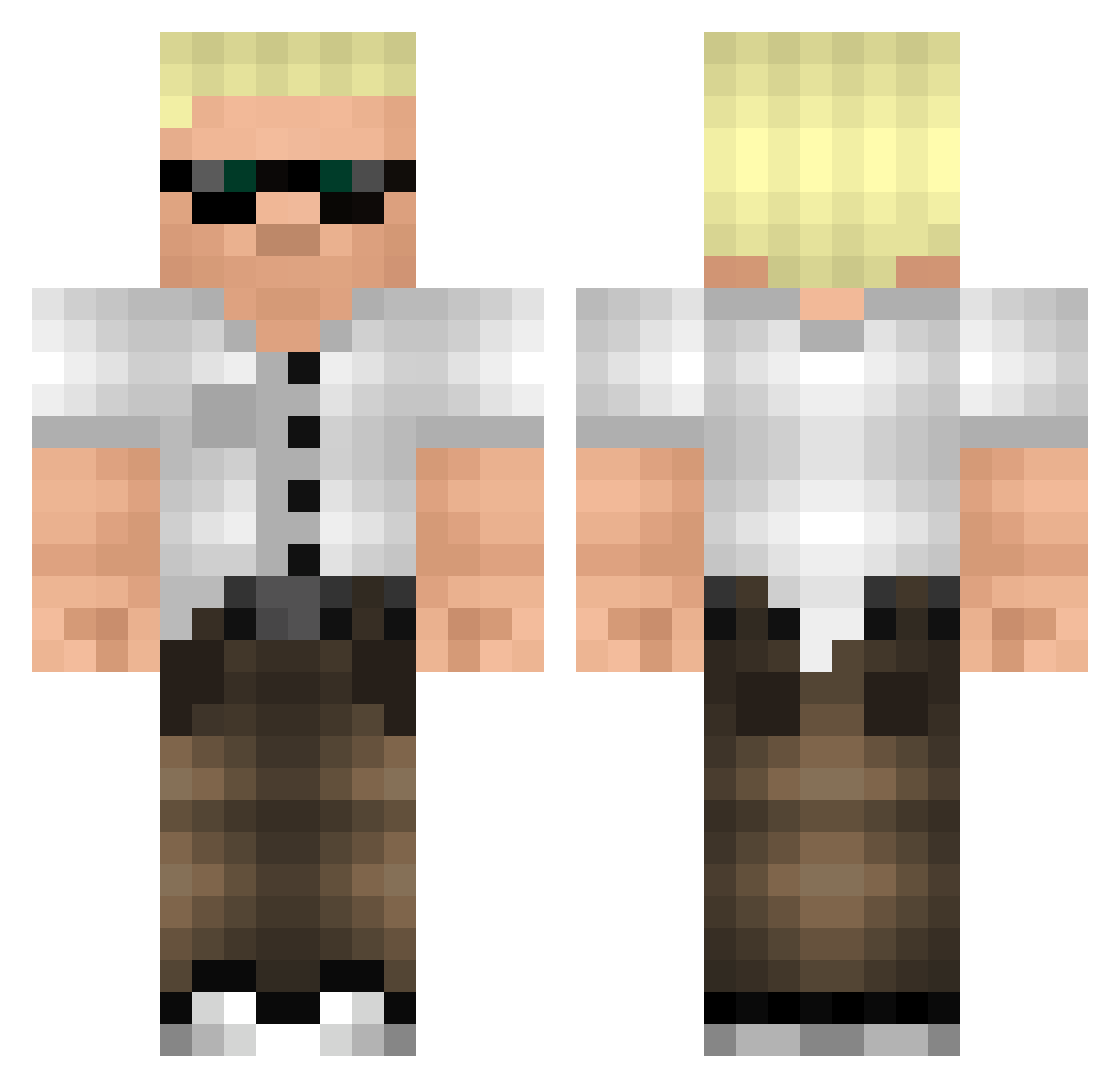 Maximloot228 Minecraft skin, front and back view