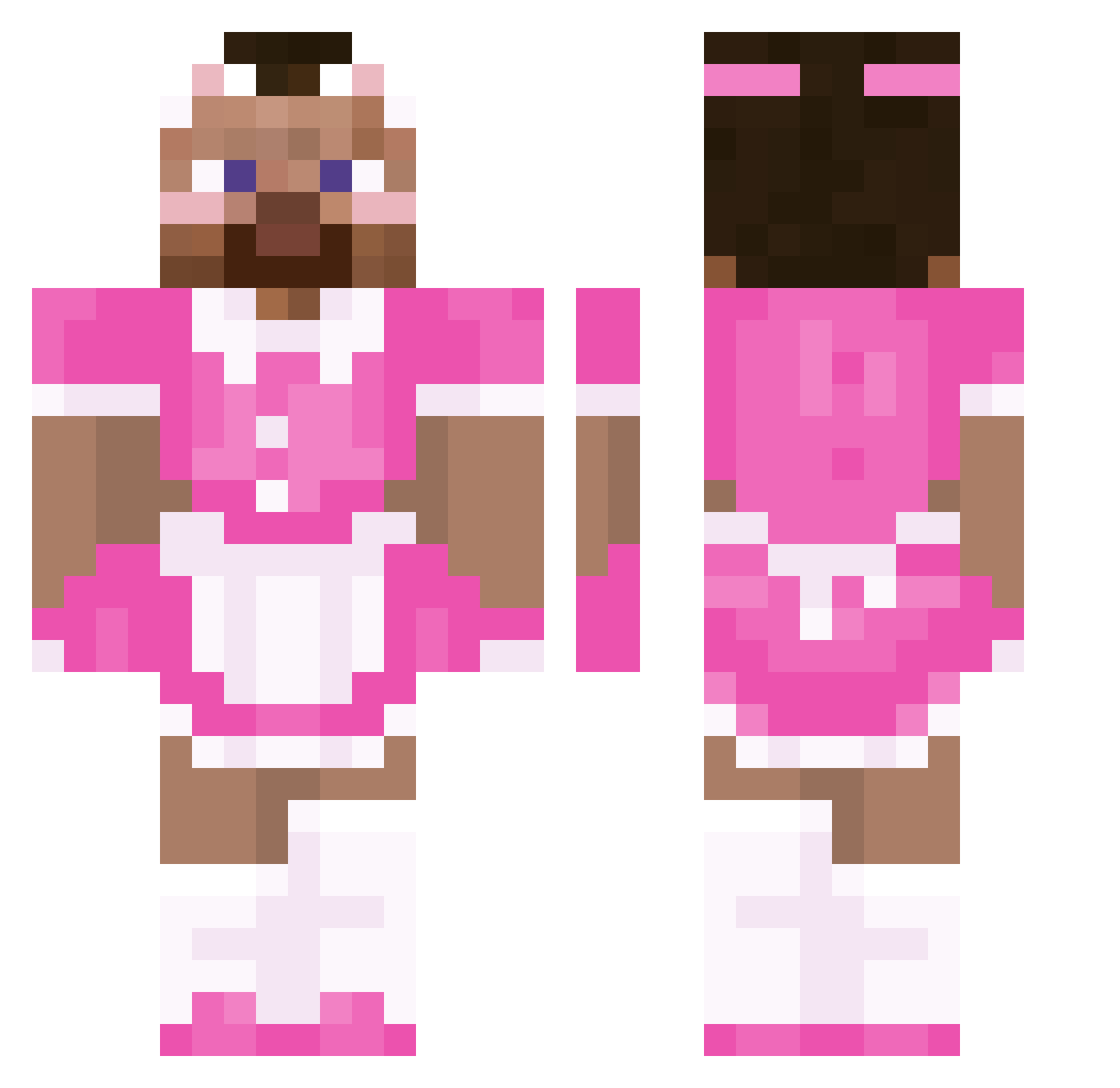 Sheilamon Minecraft skin, front and back view