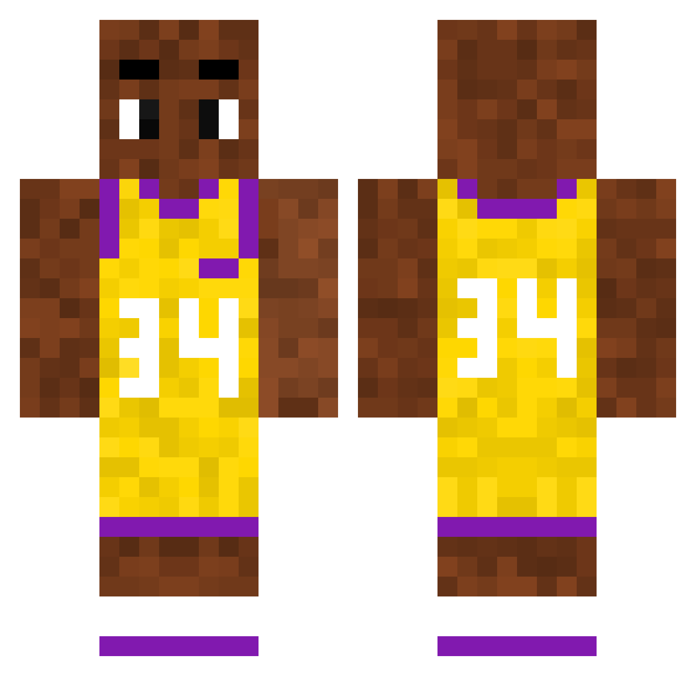 DubbiChan Minecraft skin, front and back view