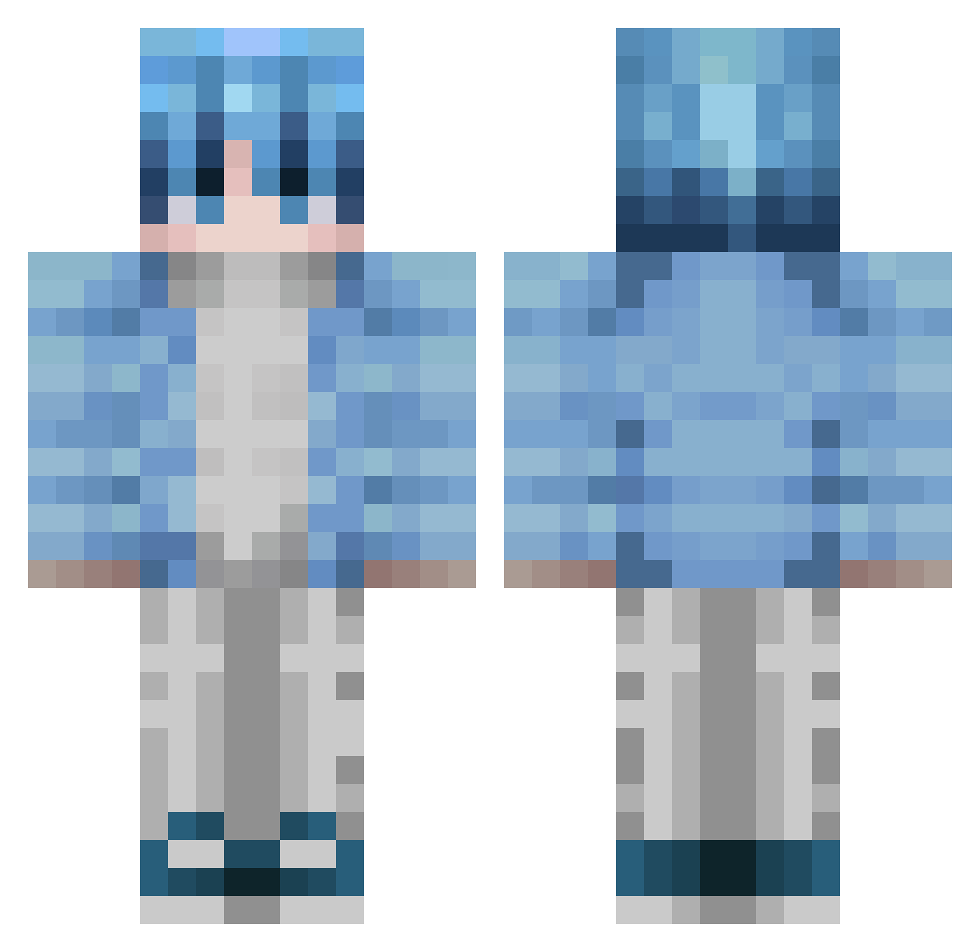 Xiao_leee Minecraft skin, front and back view