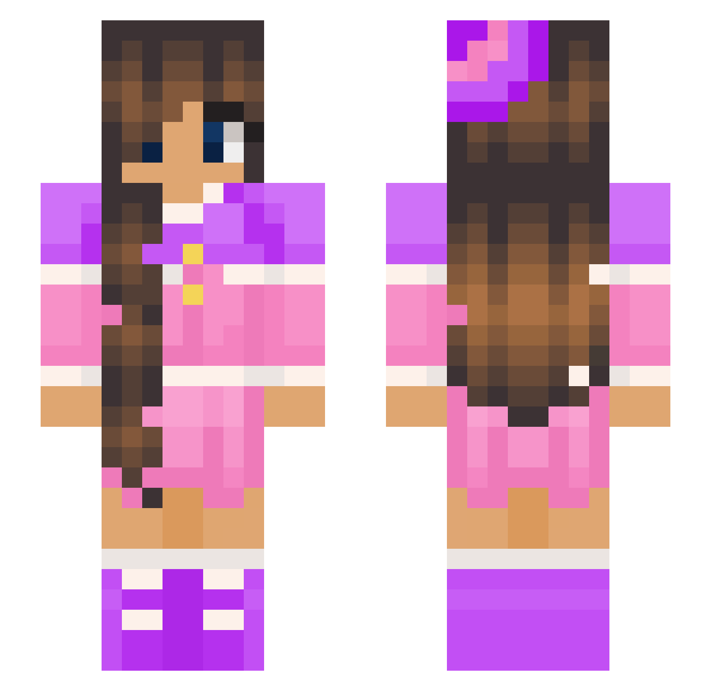 UniKitty5685 Minecraft skin, front and back view
