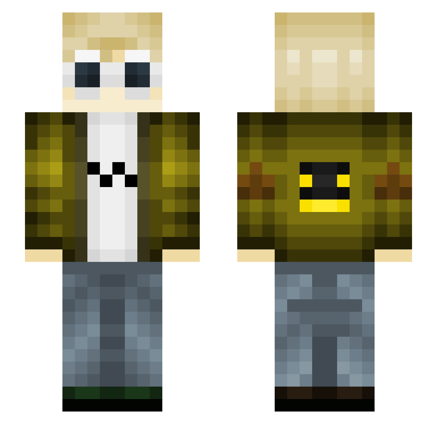 ttmanfogle Minecraft skin, front and back view