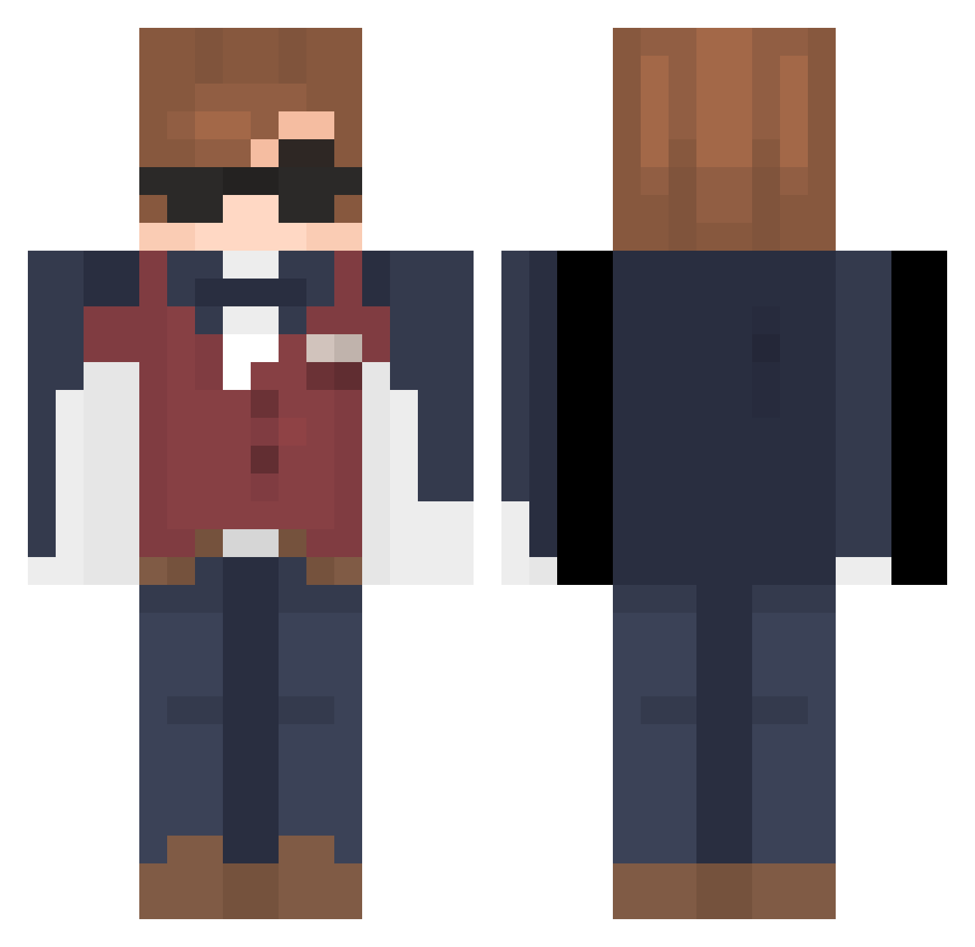Aczzz1 Minecraft skin, front and back view
