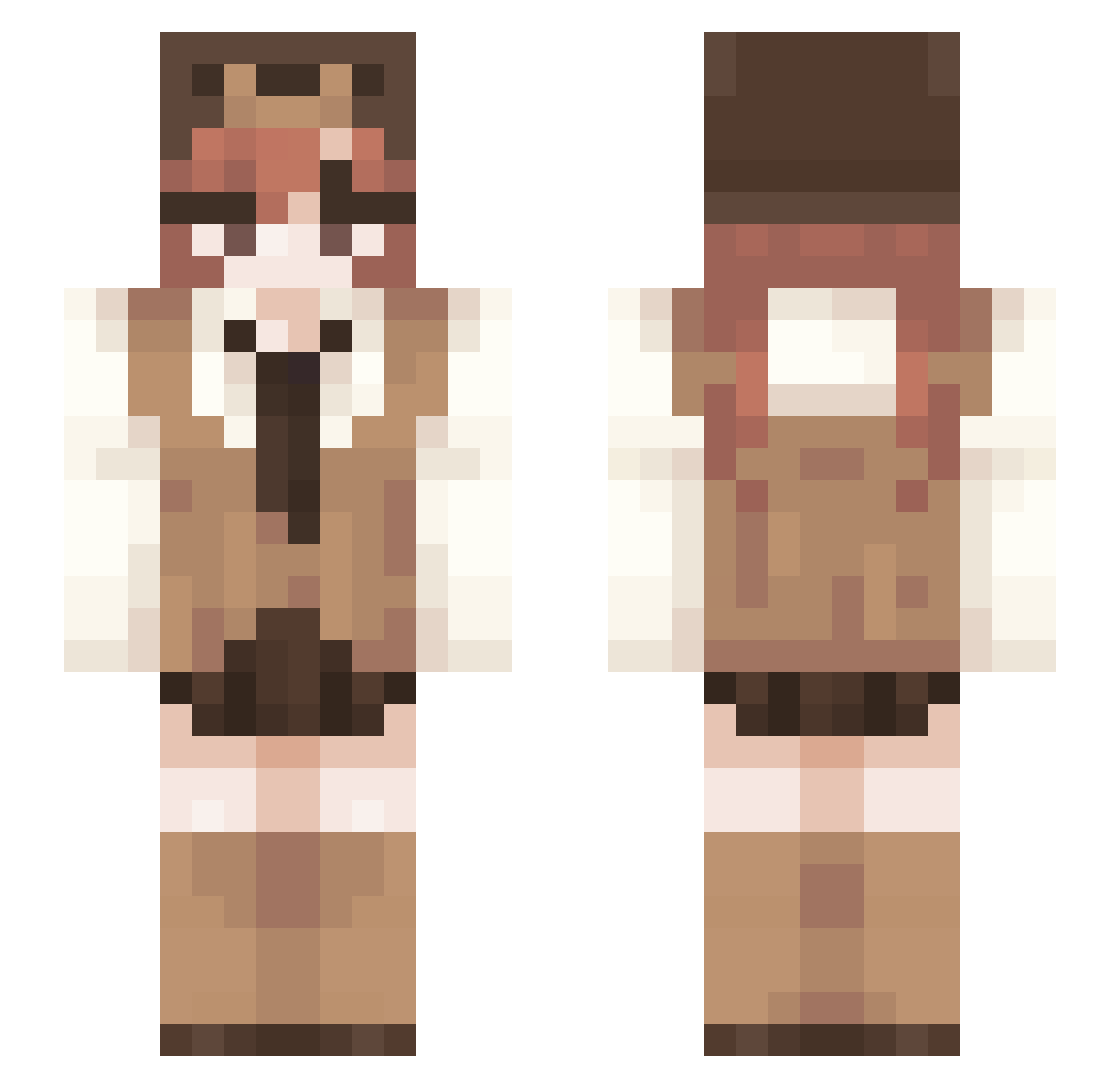 1greenybean Minecraft skin, front and back view