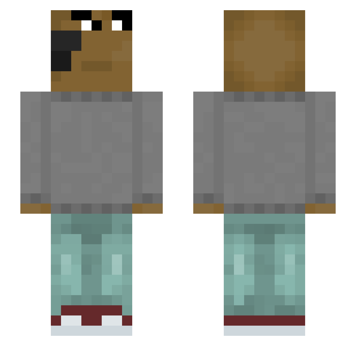 AwesomeMia321 Minecraft skin, front and back view