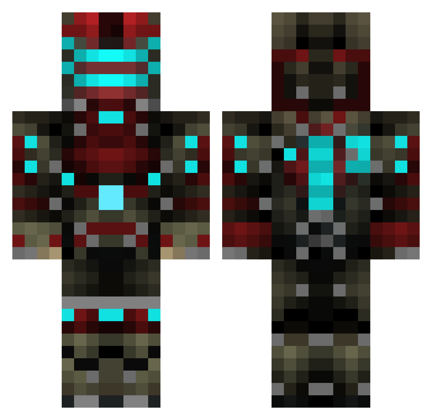 axelcrap Minecraft skin, front and back view
