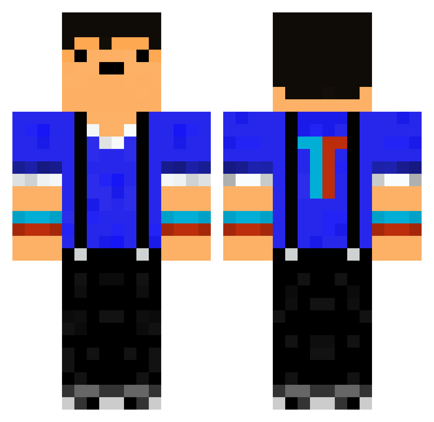 Stamabam Minecraft skin, front and back view