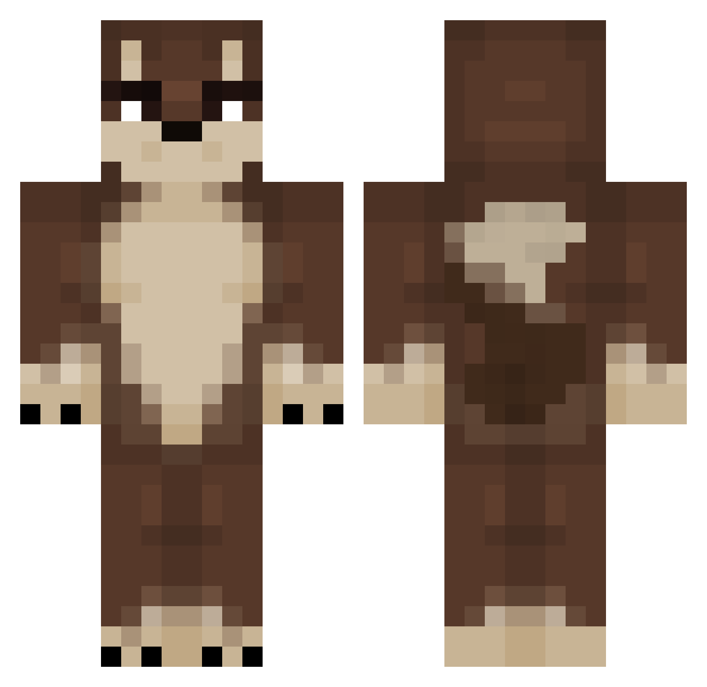 TobiasTheRat Minecraft skin, front and back view