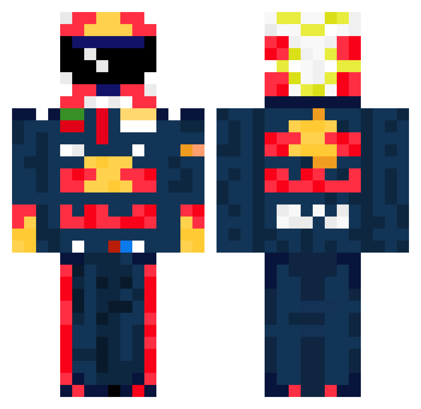 Portela02 Minecraft skin, front and back view
