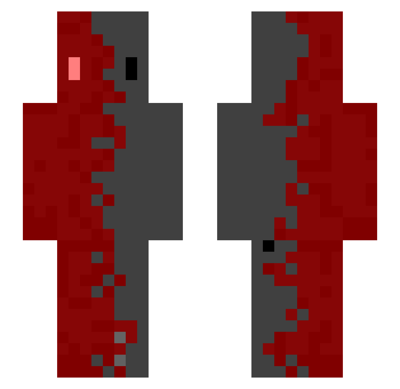 Rednax_cool Minecraft skin, front and back view