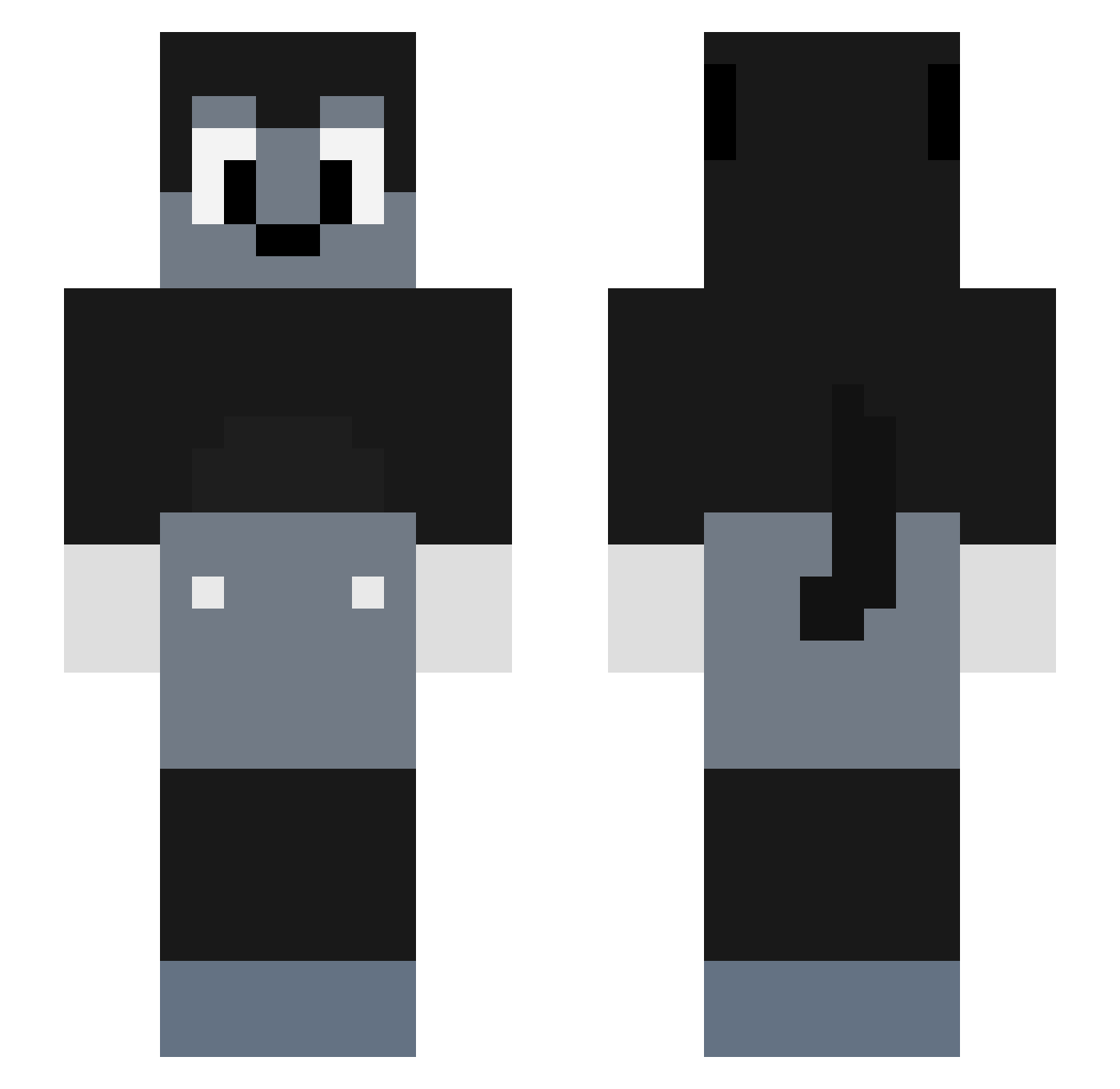 Dynokidsxd Minecraft skin, front and back view