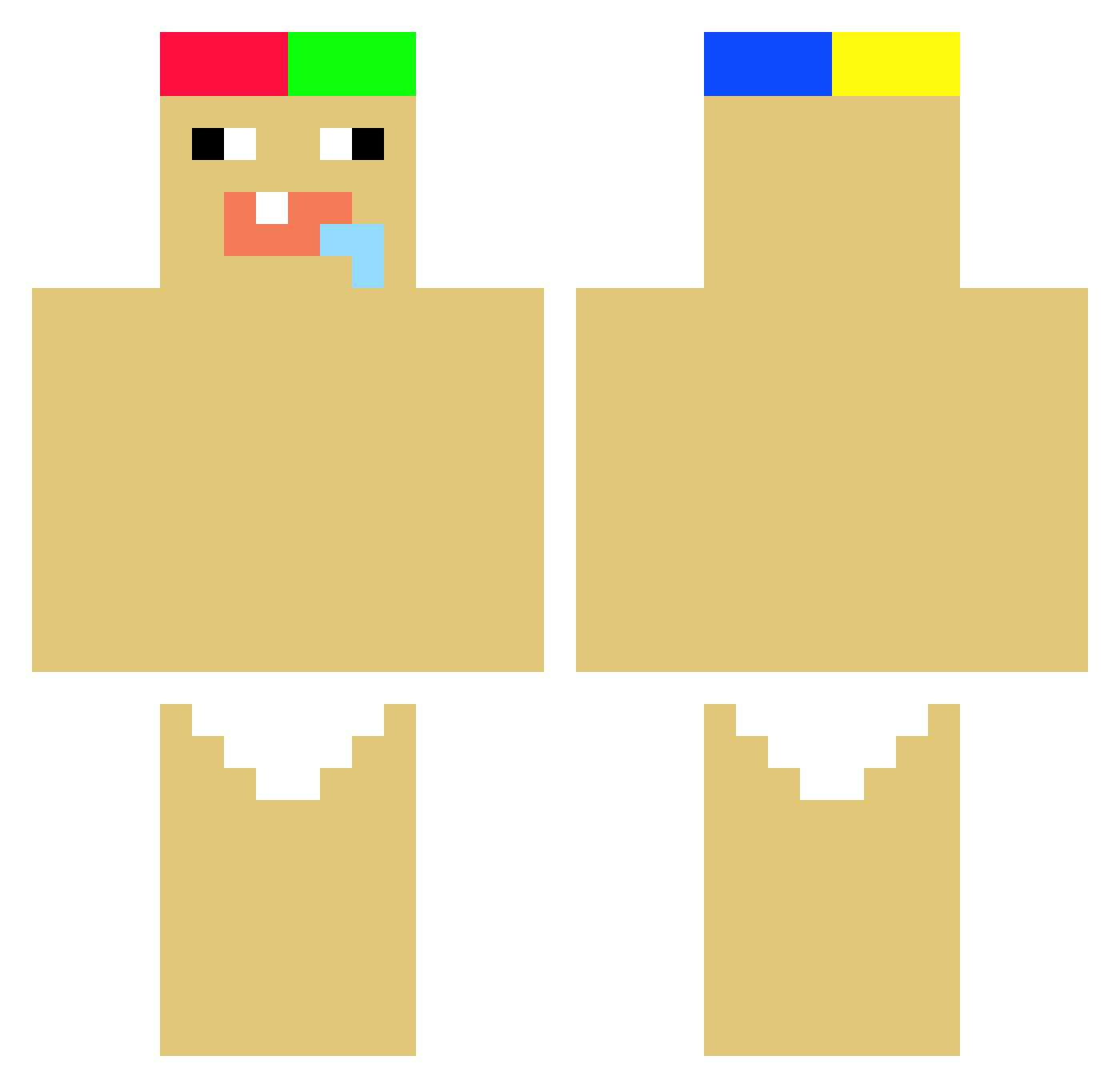 KiruCSGO Minecraft skin, front and back view