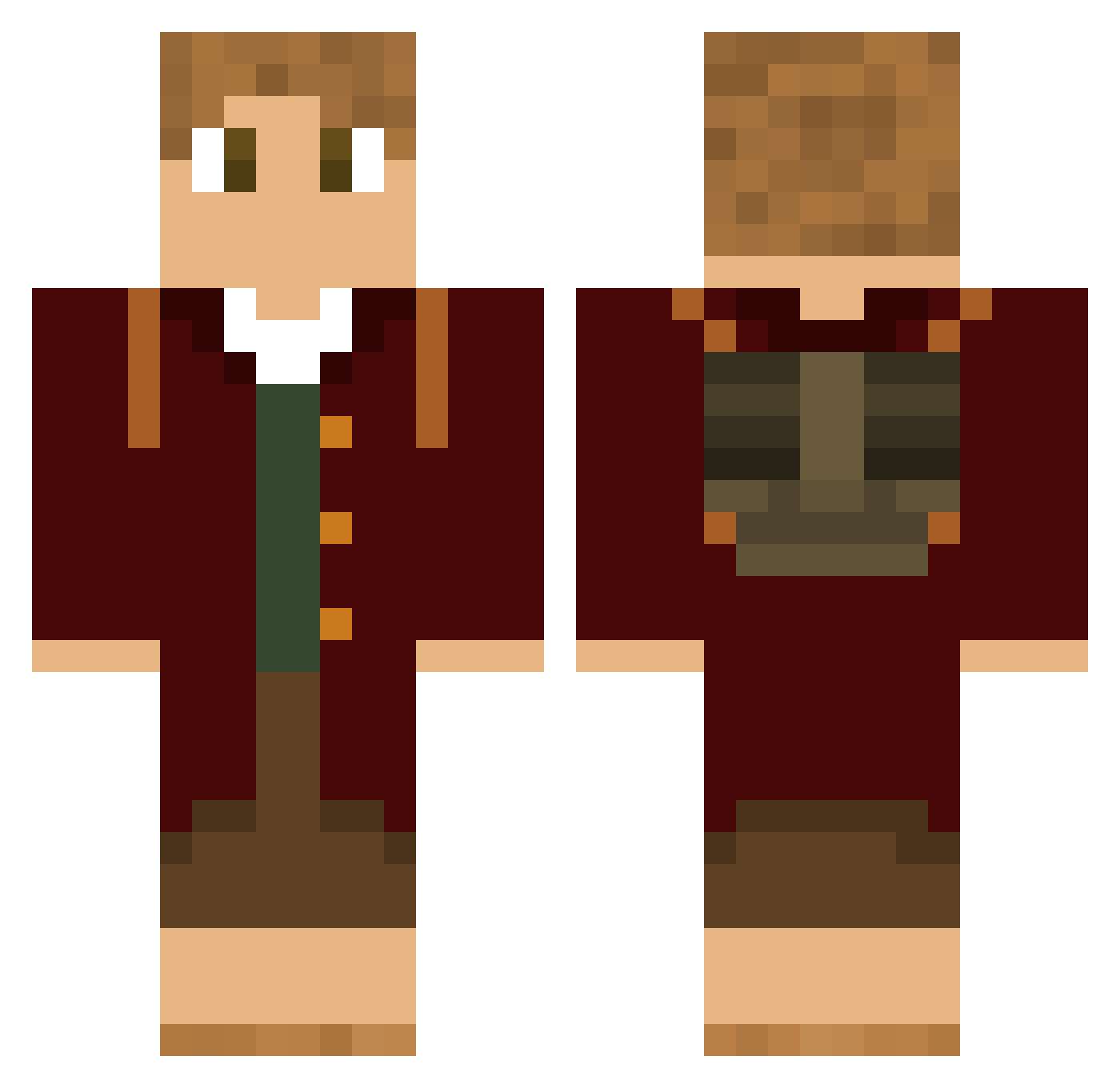ULFBEARD Minecraft skin, front and back view
