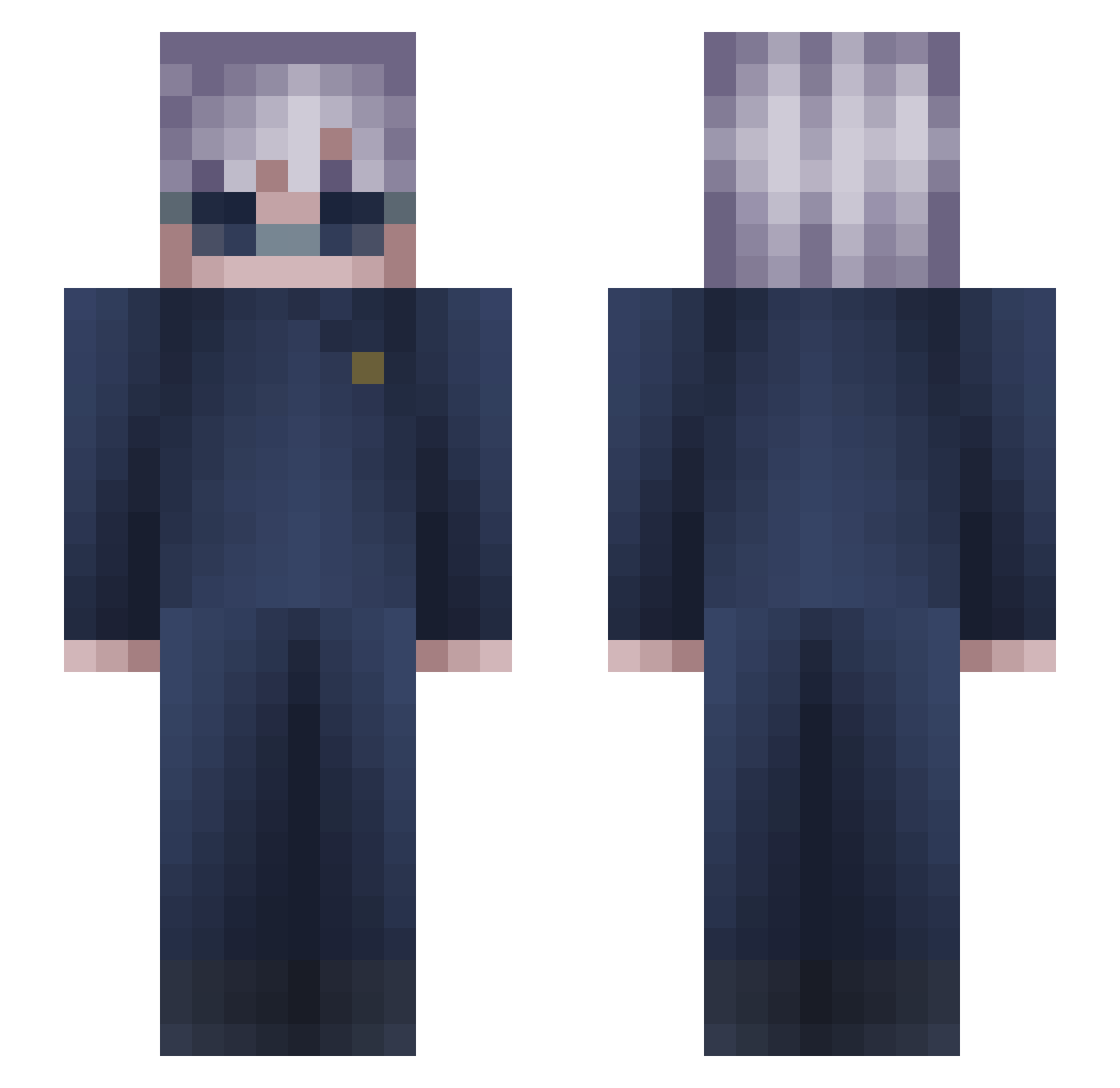 Purefulsoph Minecraft skin, front and back view