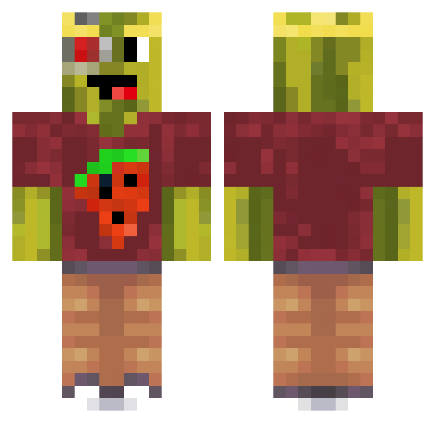 Alan_X4 Minecraft skin, front and back view