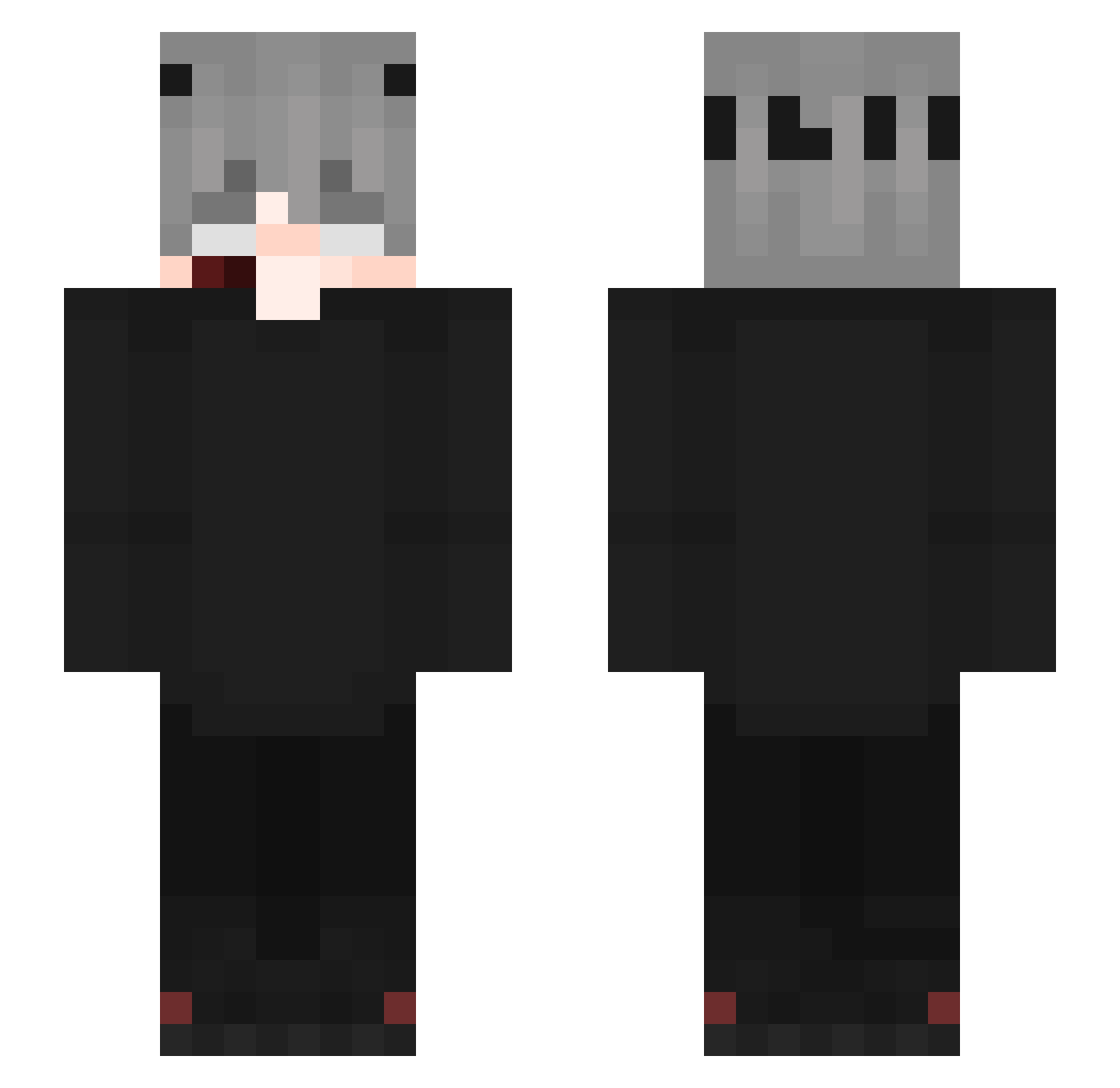 Serinumb Minecraft skin, front and back view